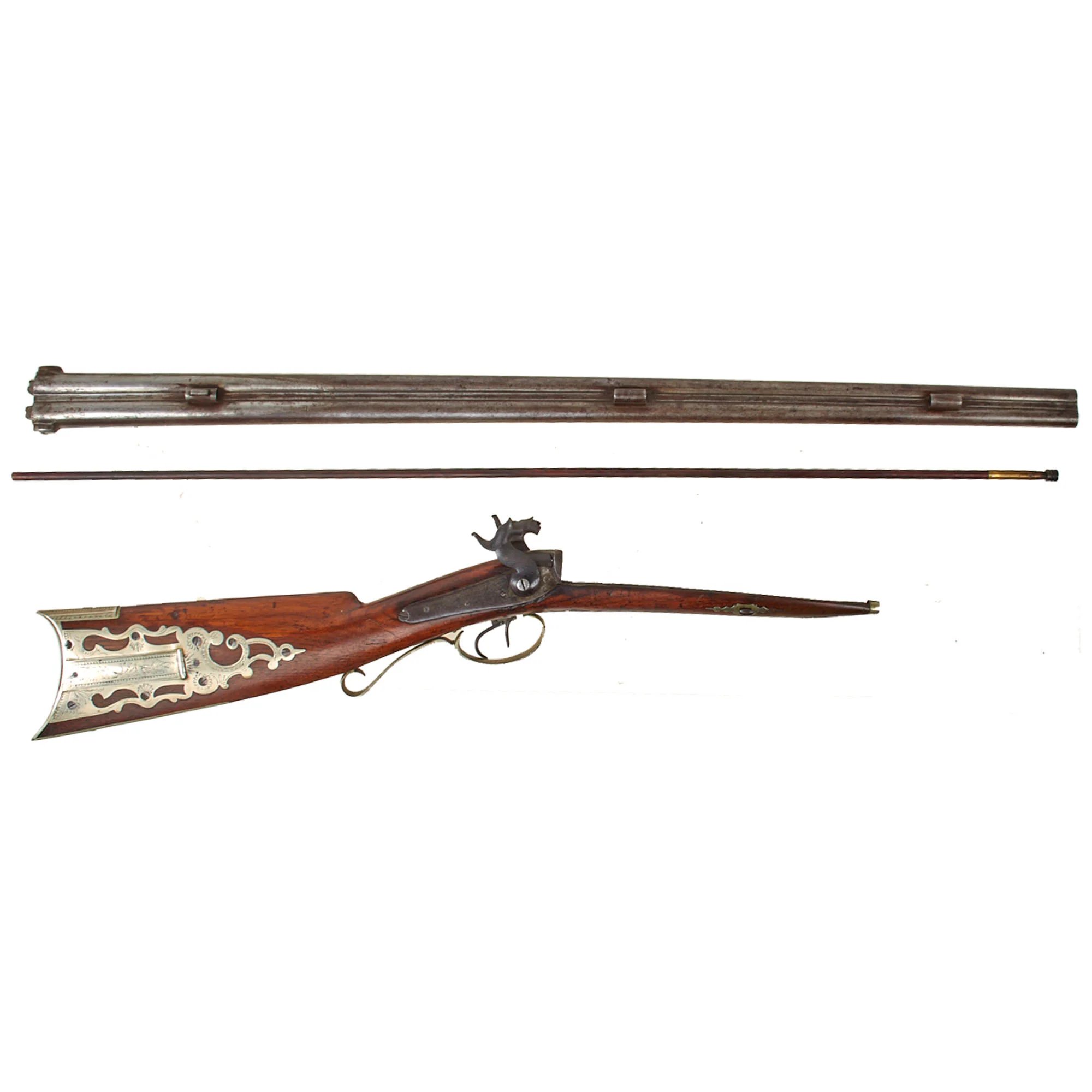 Original 19th Century U.S. Double Barreled Cape Percussion Combination Gun Made in Lansingburgh, NY - Circa 1850 — image 4