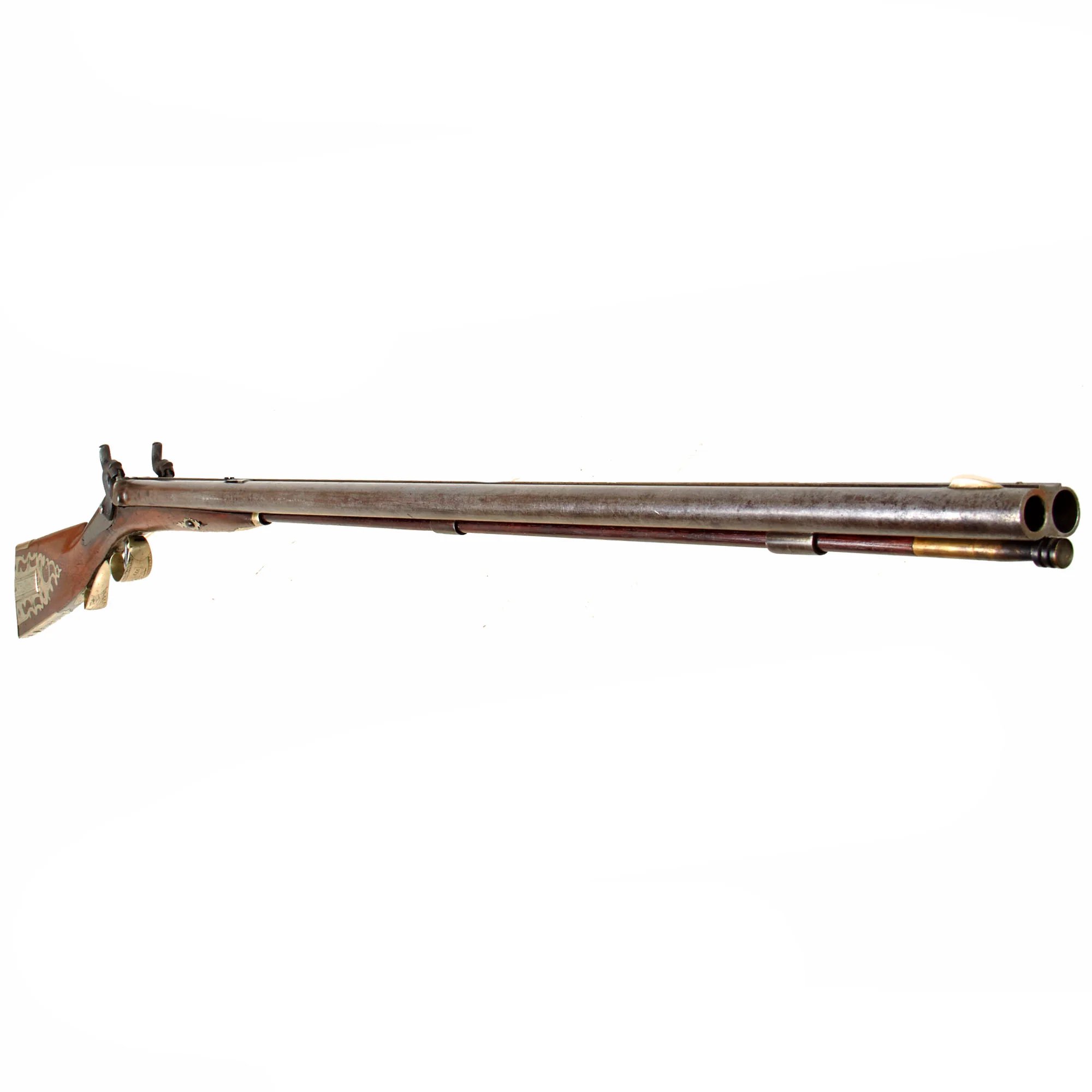 Original 19th Century U.S. Double Barreled Cape Percussion Combination Gun Made in Lansingburgh, NY - Circa 1850 — image 5