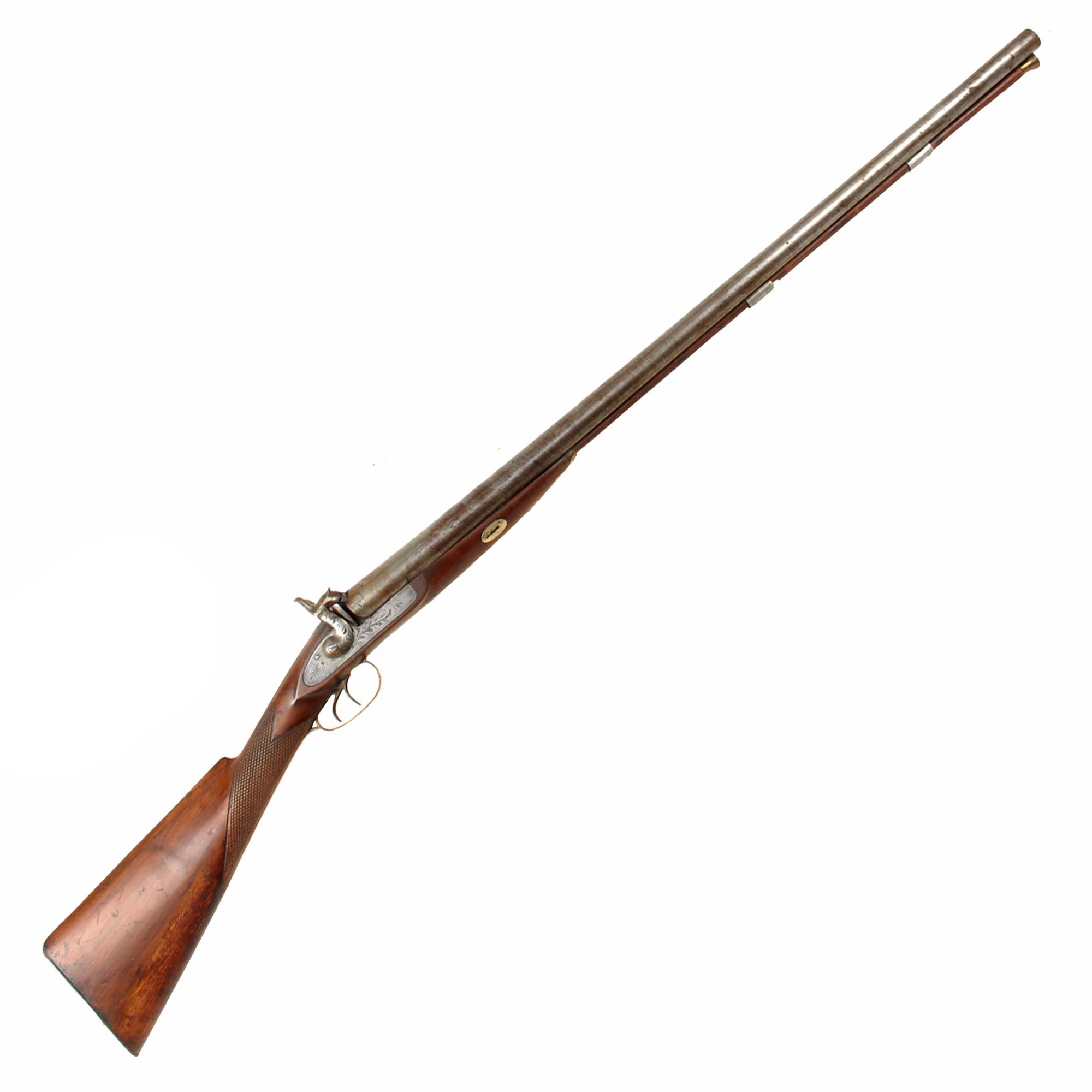 Original Belgian Double Barrel 11 Bore Percussion Fowling Piece for the U.S. Frontier Market with 33 Inch Barrels - circa 1850 — image 2