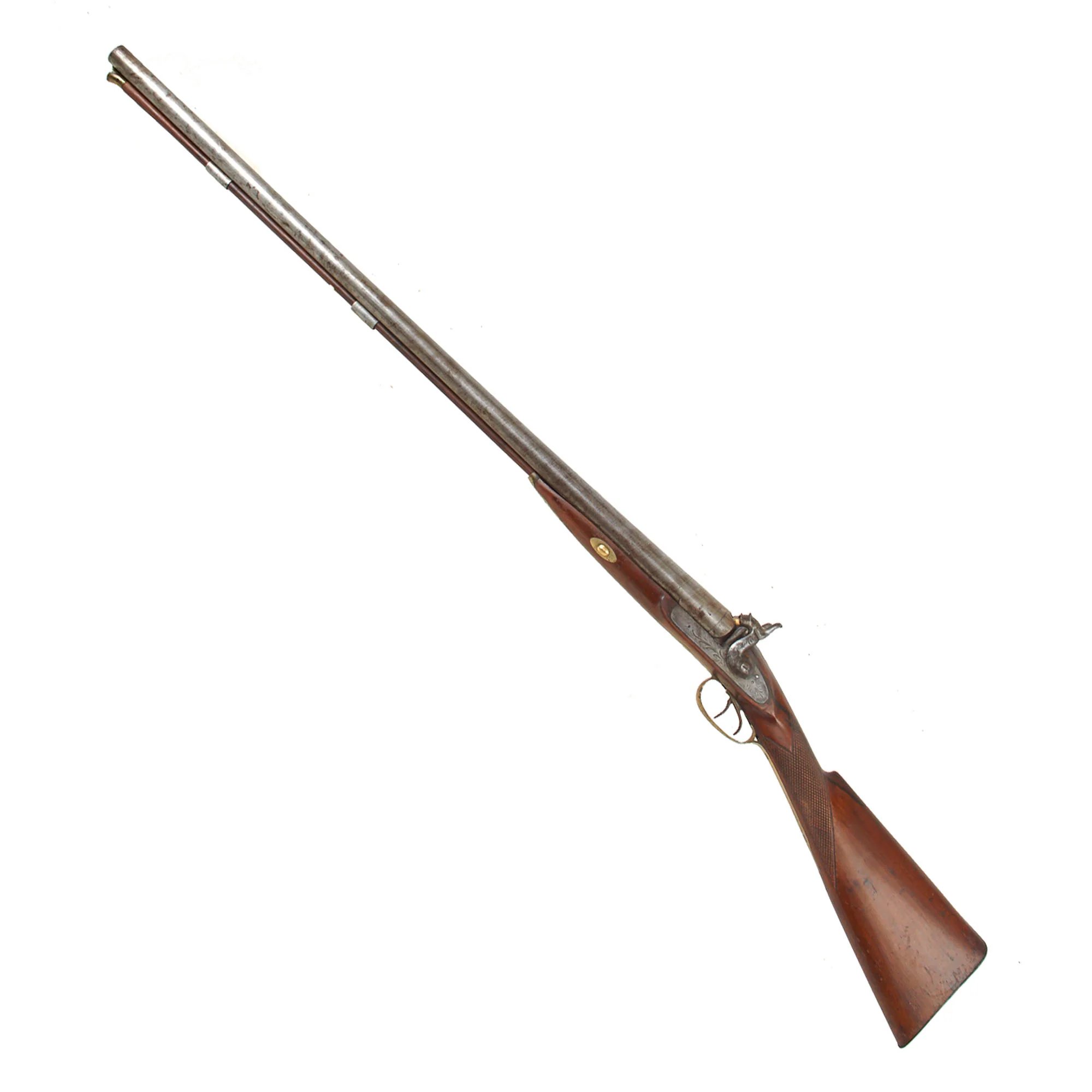 Original Belgian Double Barrel 11 Bore Percussion Fowling Piece for the U.S. Frontier Market with 33 Inch Barrels - circa 1850 — image 3