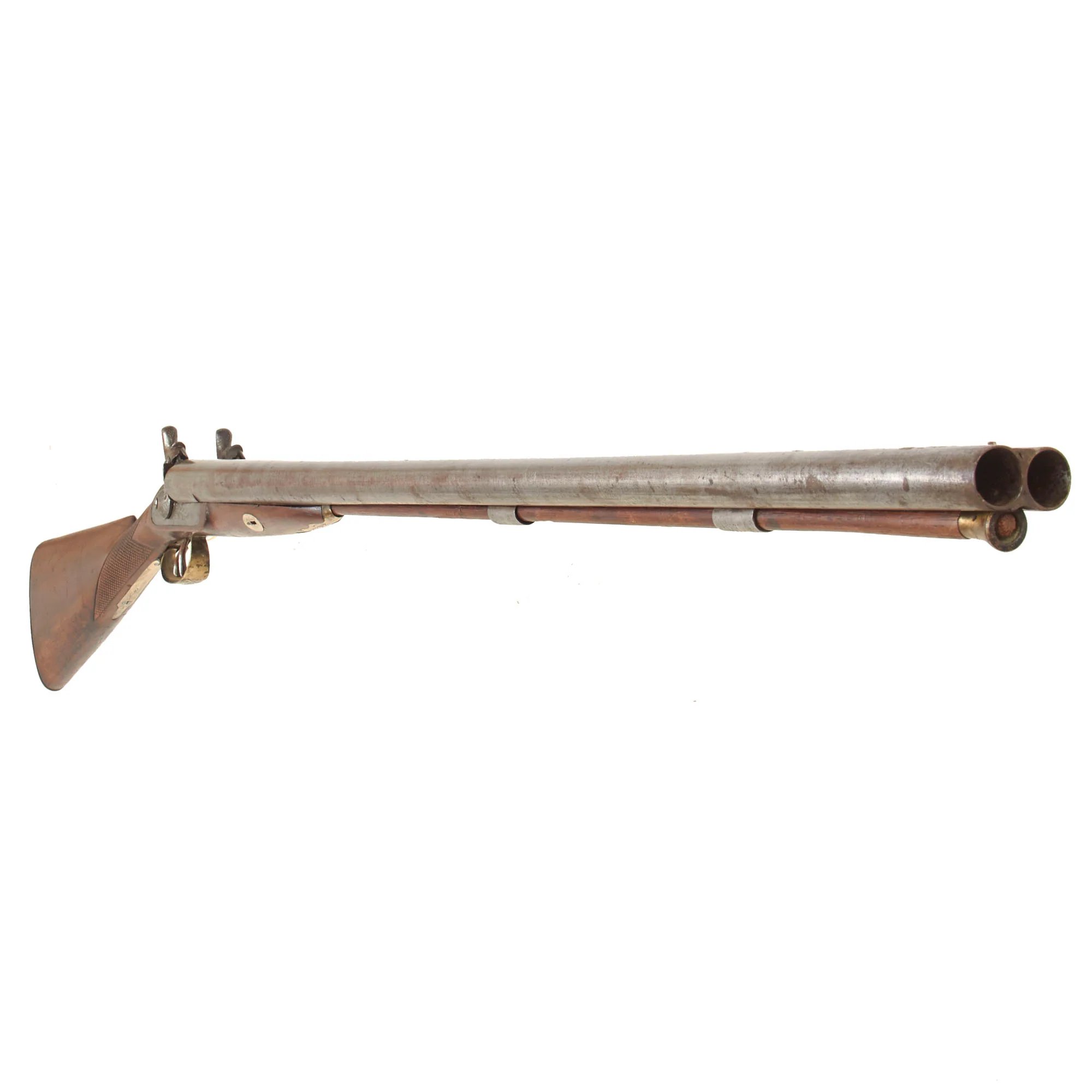 Original Belgian Double Barrel 11 Bore Percussion Fowling Piece for the U.S. Frontier Market with 33 Inch Barrels - circa 1850 — image 5