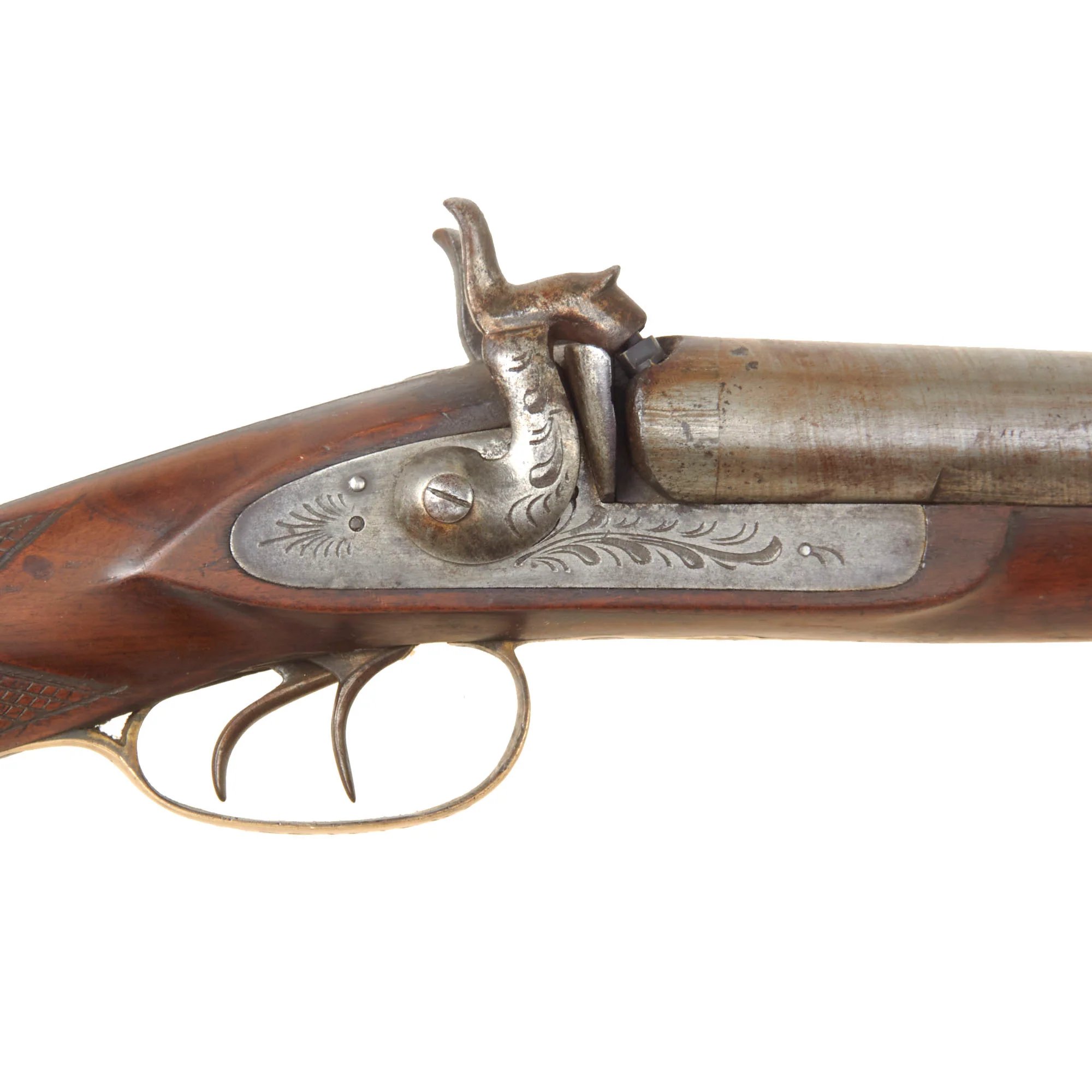 Original Belgian Double Barrel 11 Bore Percussion Fowling Piece for the U.S. Frontier Market with 33 Inch Barrels - circa 1850 — image 9