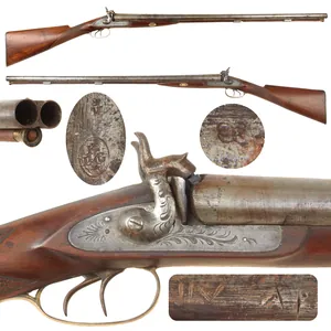 Original Belgian Double Barrel 11 Bore Percussion Fowling Piece for …