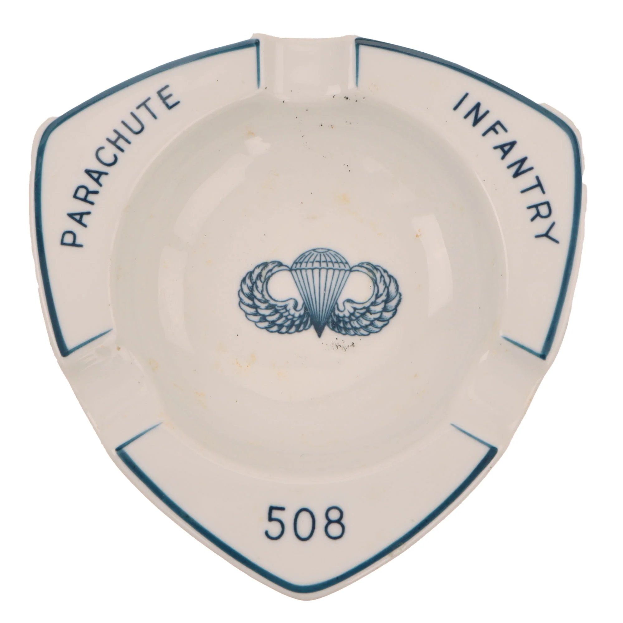 Original U.S. WWII Occupation German-Made 508th Parachute Infantry Regiment Ashtray by Bauscher of Weiden — image 2