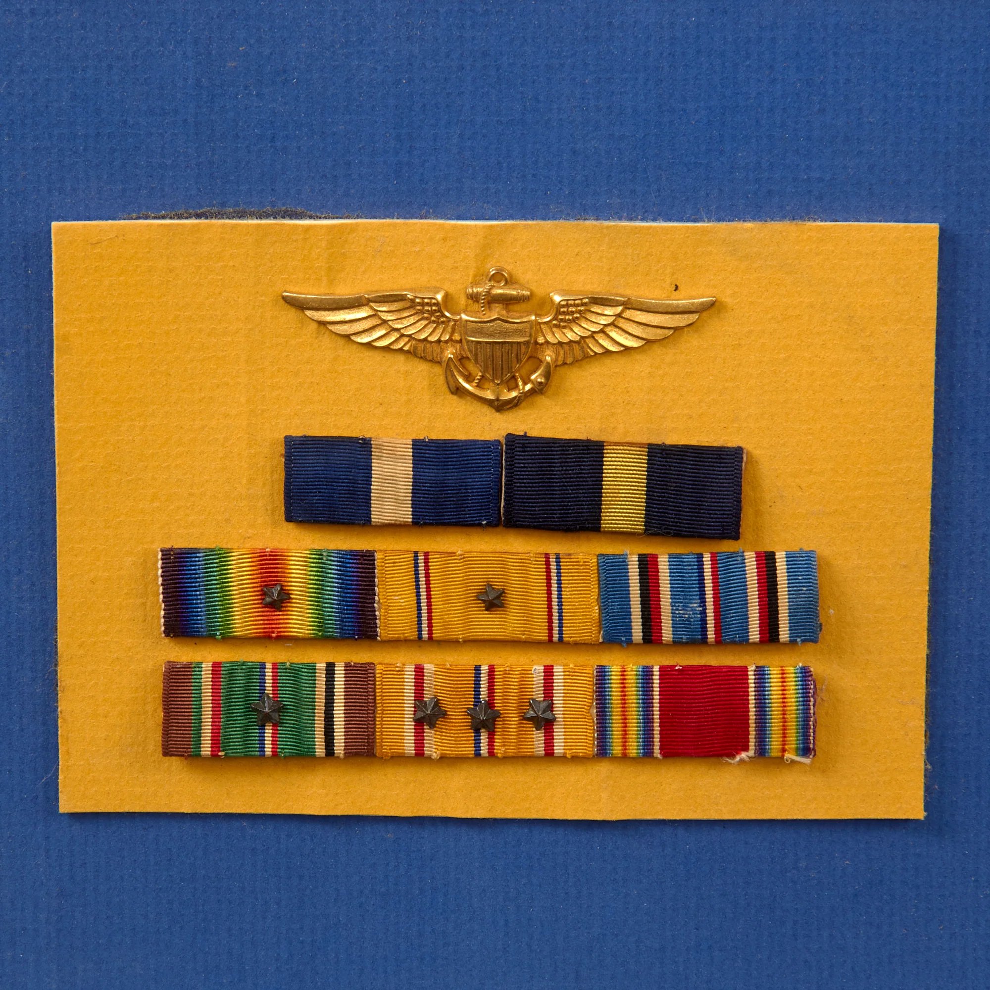 Original U.S. WWII Vice Admiral Bertram Rodgers Mounted Ribbon Bar & Pilot's Wings with Photographs for Framing - 16 x 27 ½' — image 4