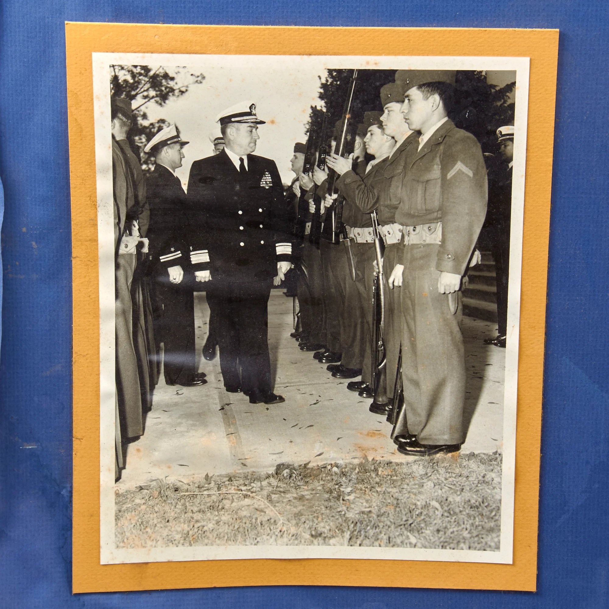 Original U.S. WWII Vice Admiral Bertram Rodgers Mounted Ribbon Bar & Pilot's Wings with Photographs for Framing - 16 x 27 ½' — image 5