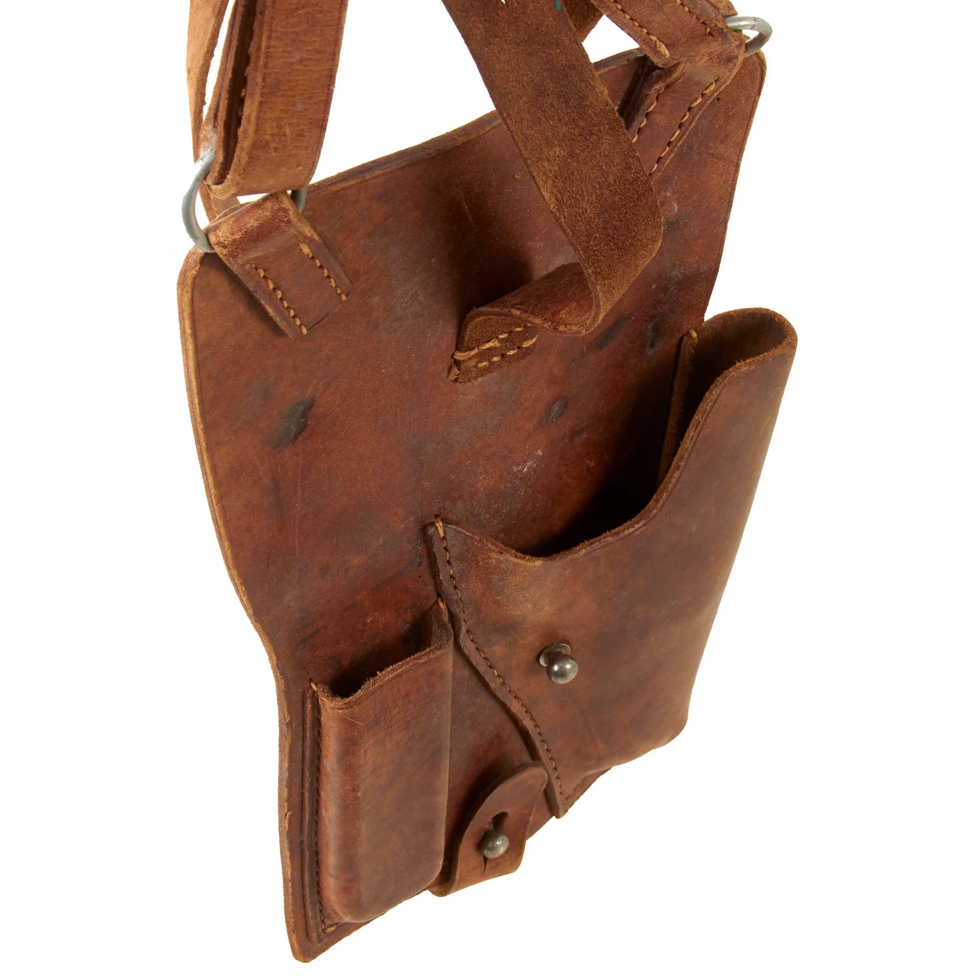 Original German WWII Era Custom Made Leather Luftwaffe Pistol Chest Holster with Strap — image 4