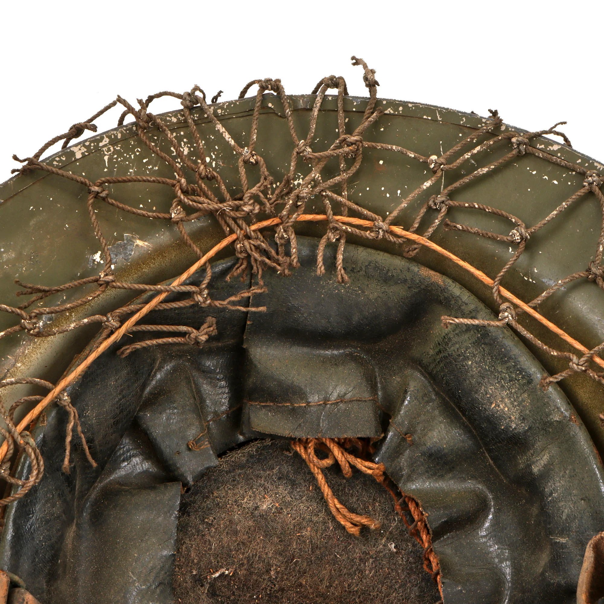 Original British WWI Mk 1 Brodie Helmet by Hadfield Ltd of Sheffield with WWII-Applied Helmet Net - Complete — image 6