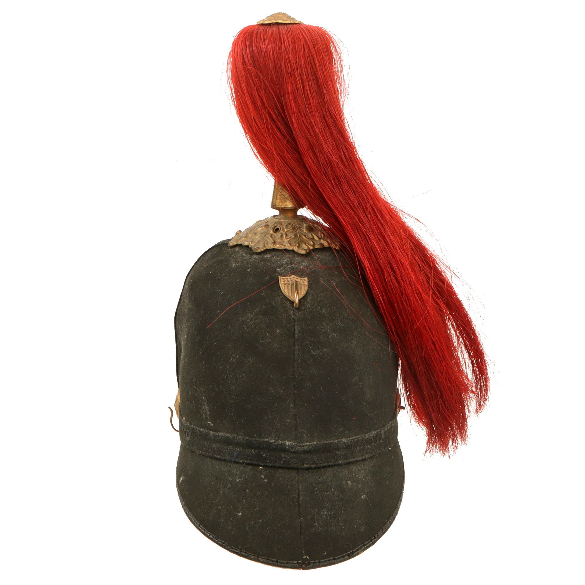 Original U.S. Indian Wars 1881 Model Infantry Regiment Dress Helmet by J.H. McKenney & Co. with Red Plume — image 13