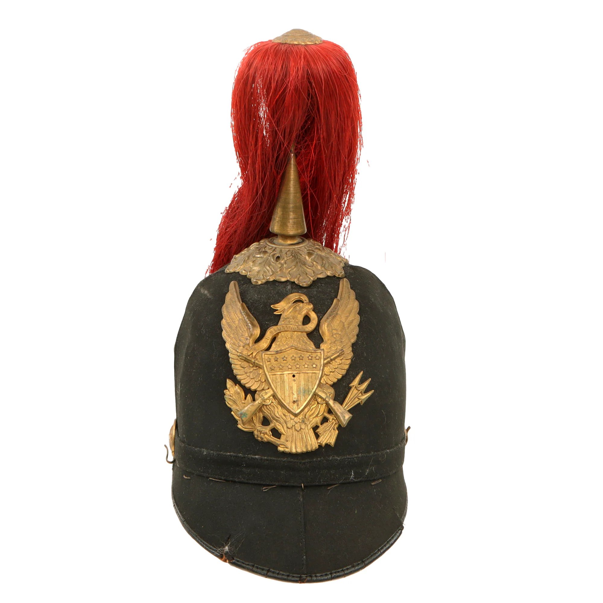 Original U.S. Indian Wars 1881 Model Infantry Regiment Dress Helmet by J.H. McKenney & Co. with Red Plume — image 14
