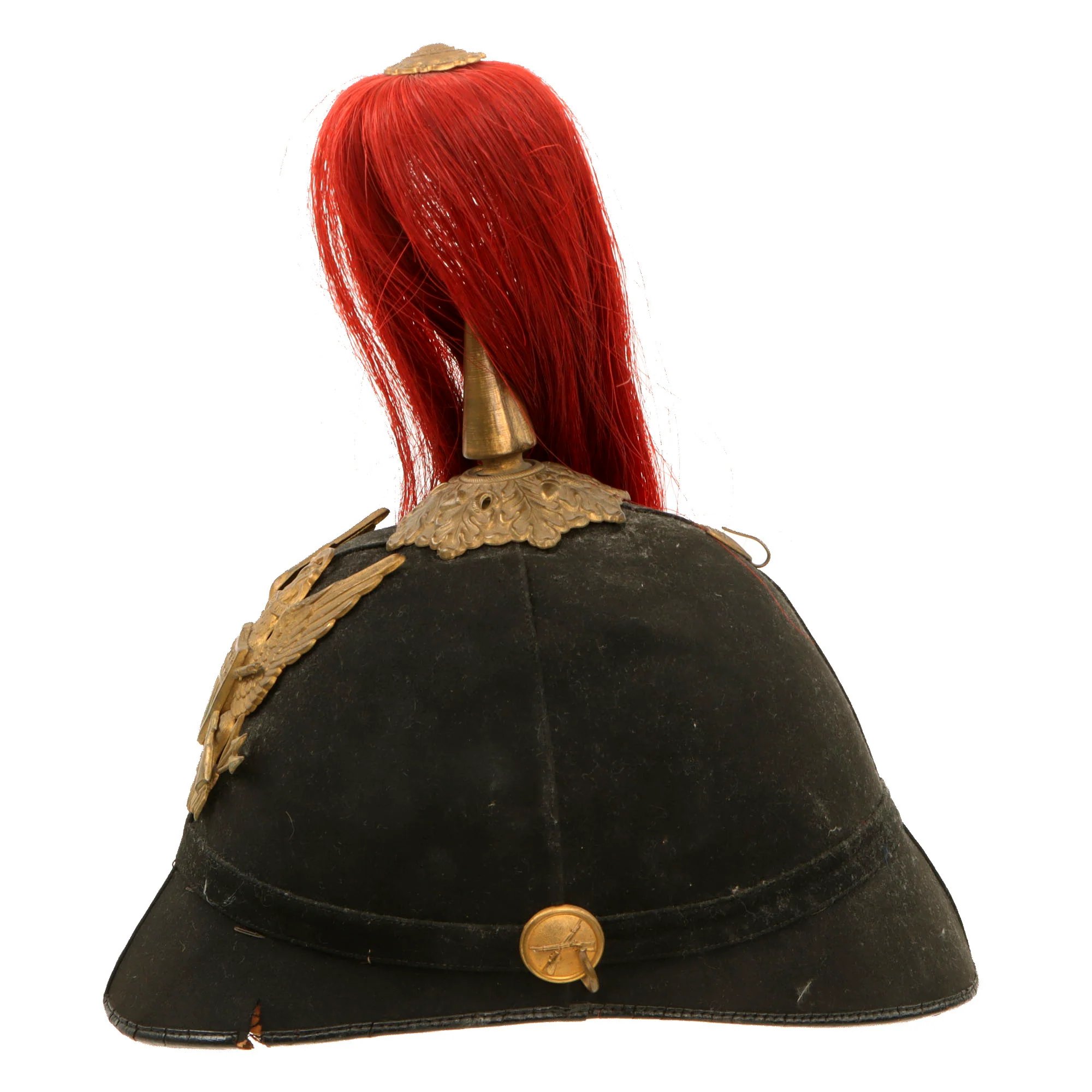 Original U.S. Indian Wars 1881 Model Infantry Regiment Dress Helmet by J.H. McKenney & Co. with Red Plume — image 7