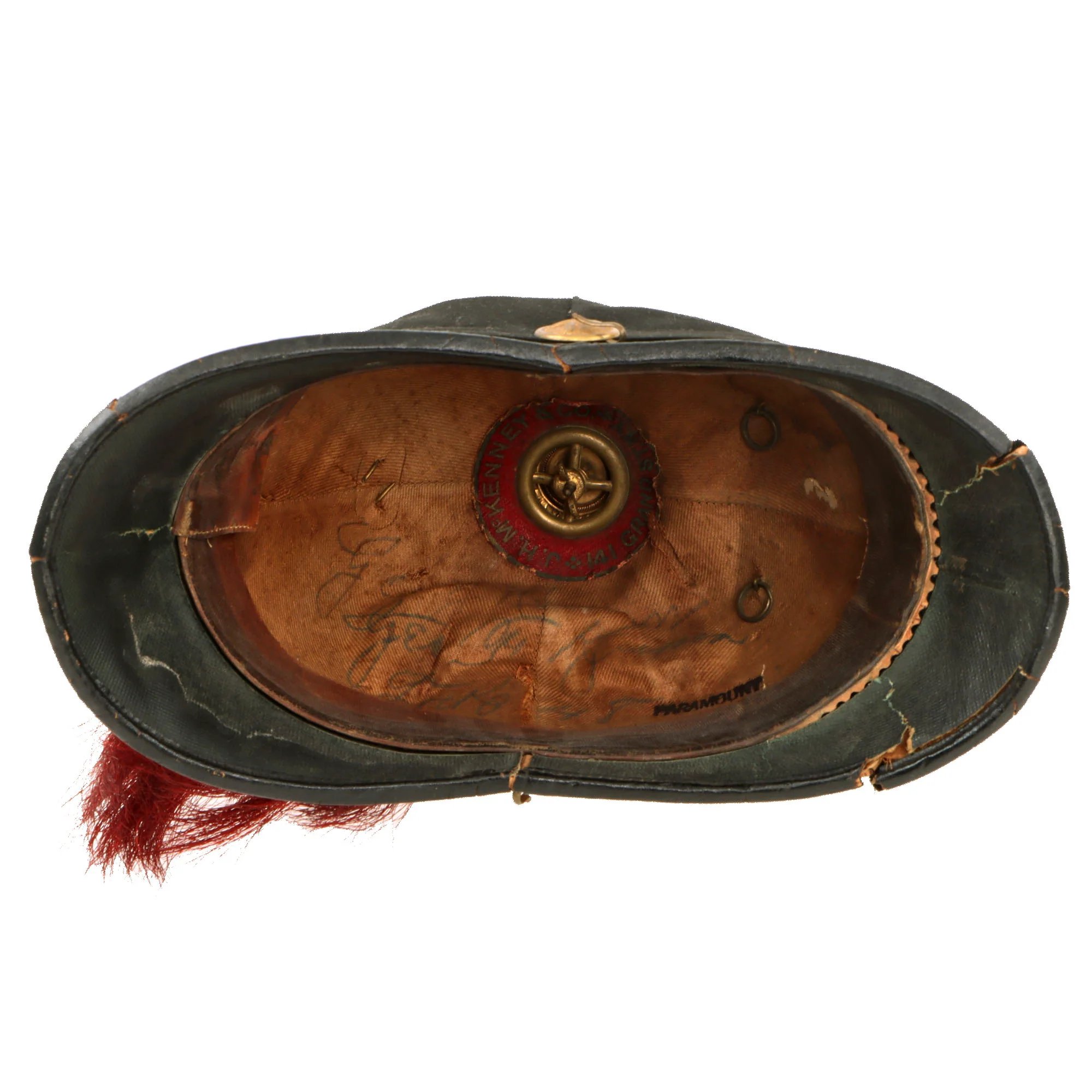 Original U.S. Indian Wars 1881 Model Infantry Regiment Dress Helmet by J.H. McKenney & Co. with Red Plume — image 8