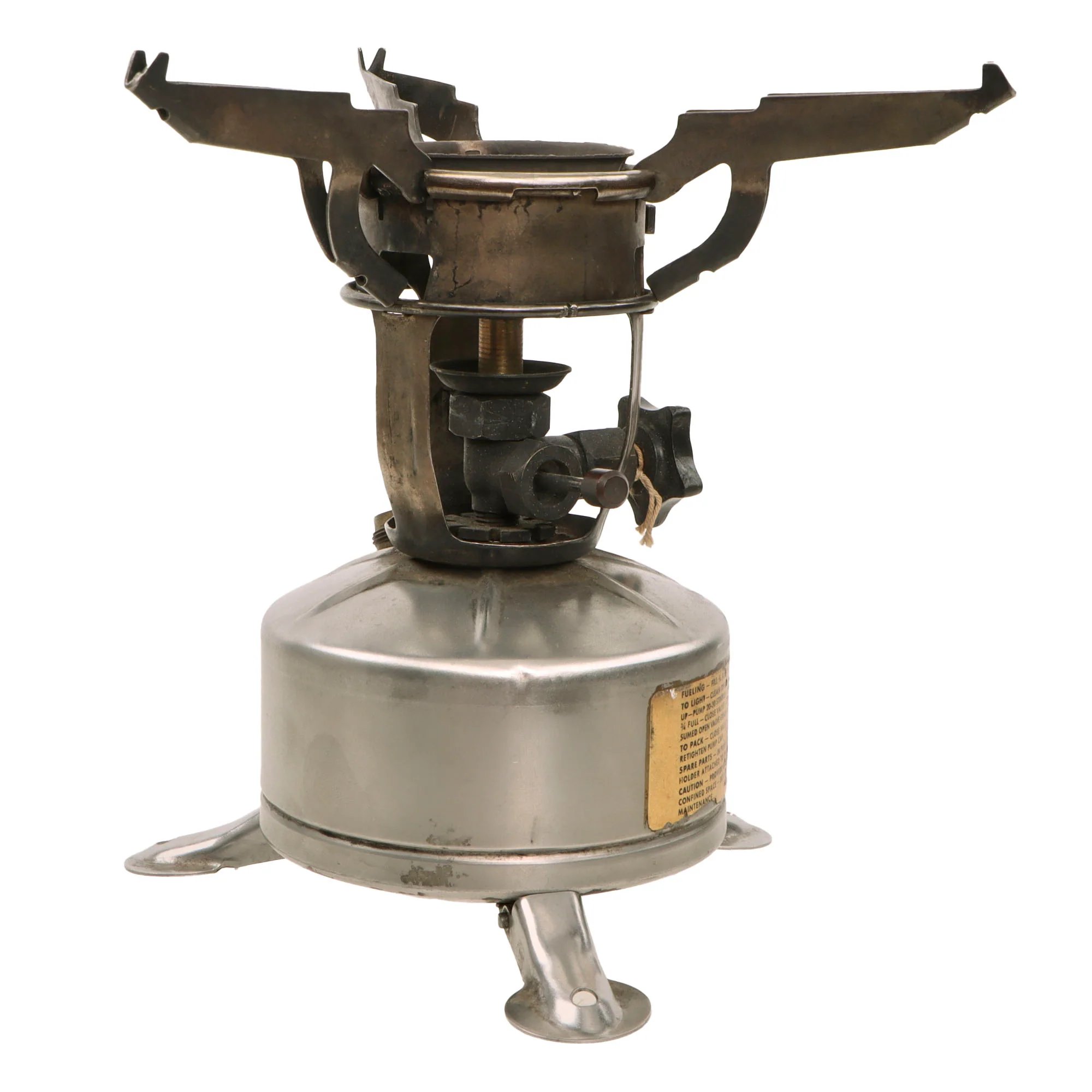 Original WWII U.S. Issue Coleman Gasoline Camp Stove in Bayonet 'F' Canister - Dated 1945 — image 3