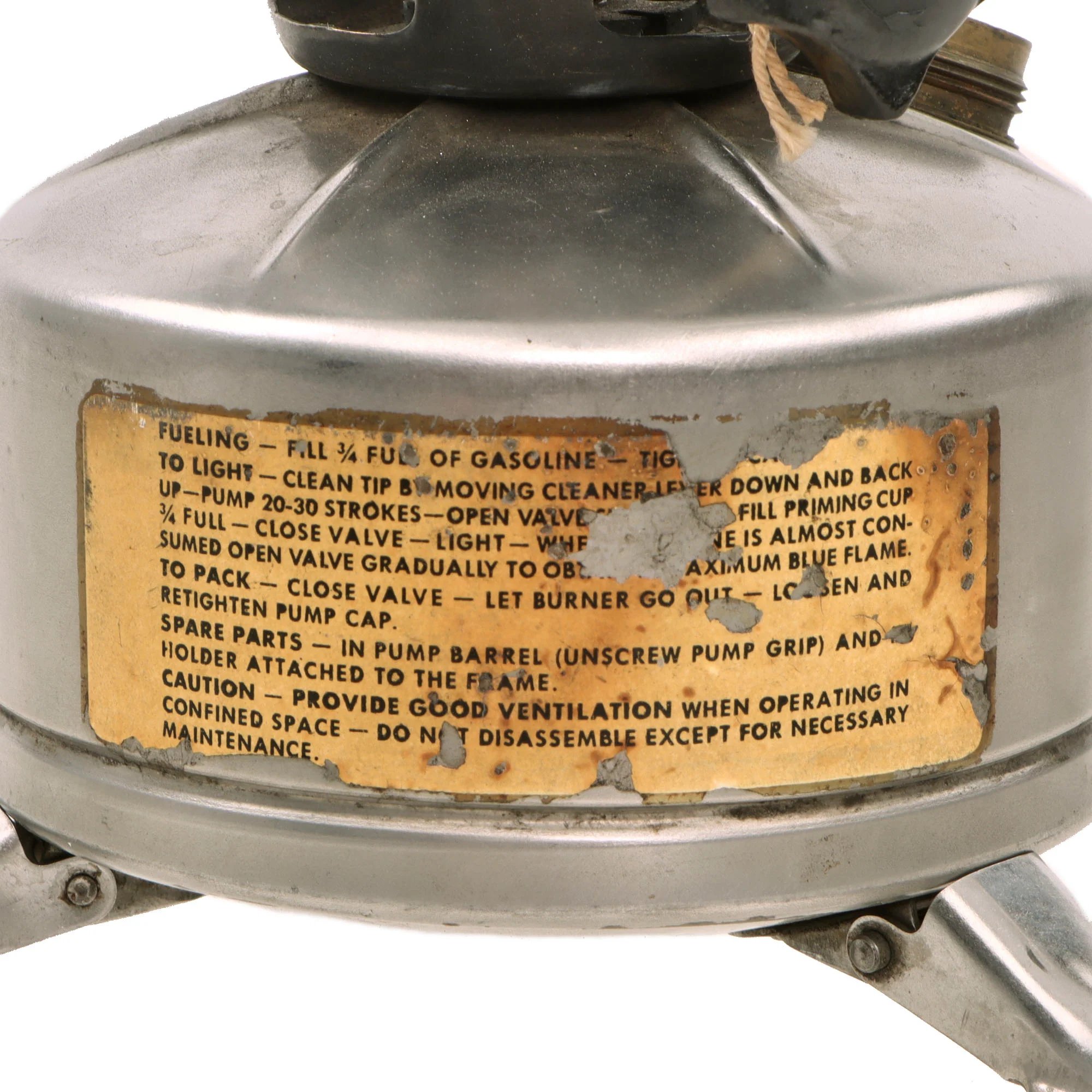 Original WWII U.S. Issue Coleman Gasoline Camp Stove in Bayonet 'F' Canister - Dated 1945 — image 5