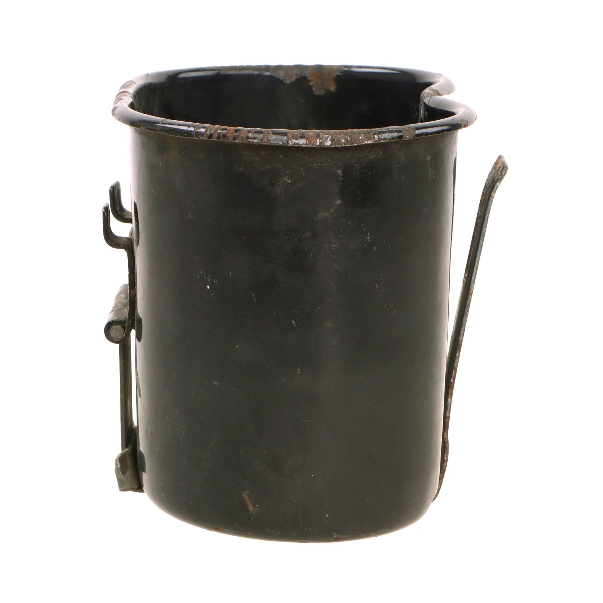 Original U.S. WWII M1942 Experimental Blue Porcelain Enamel Canteen Cup by Landers, Frary & Clark - Dated 1942 — image 4