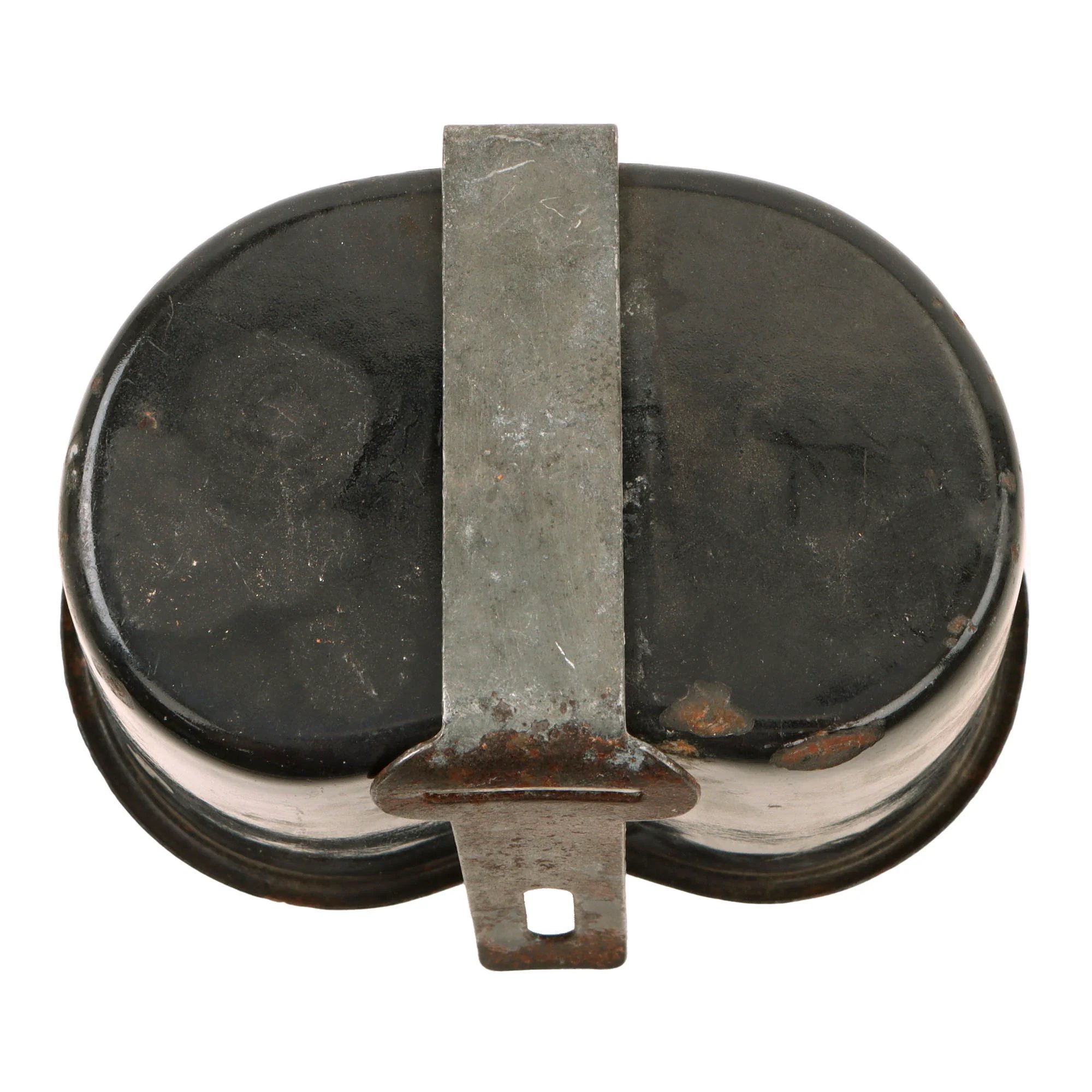 Original U.S. WWII M1942 Experimental Blue Porcelain Enamel Canteen Cup by Landers, Frary & Clark - Dated 1942 — image 7