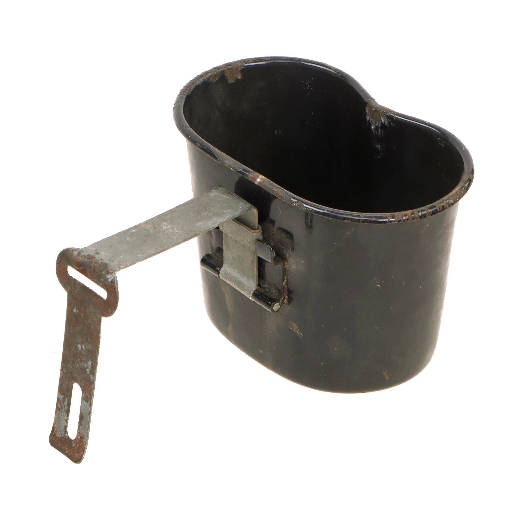 Original U.S. WWII M1942 Experimental Blue Porcelain Enamel Canteen Cup by Landers, Frary & Clark - Dated 1942 — image 8