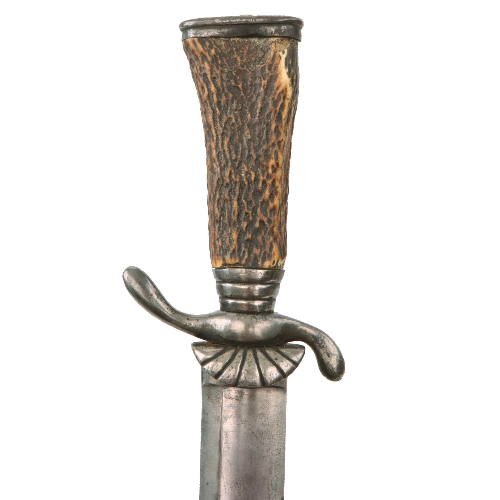 Original German Pre-WWI Stag Handle Hirschfänger Hunting Dagger by Weyersberg Kirschbaum & Cie with Scabbard — image 5