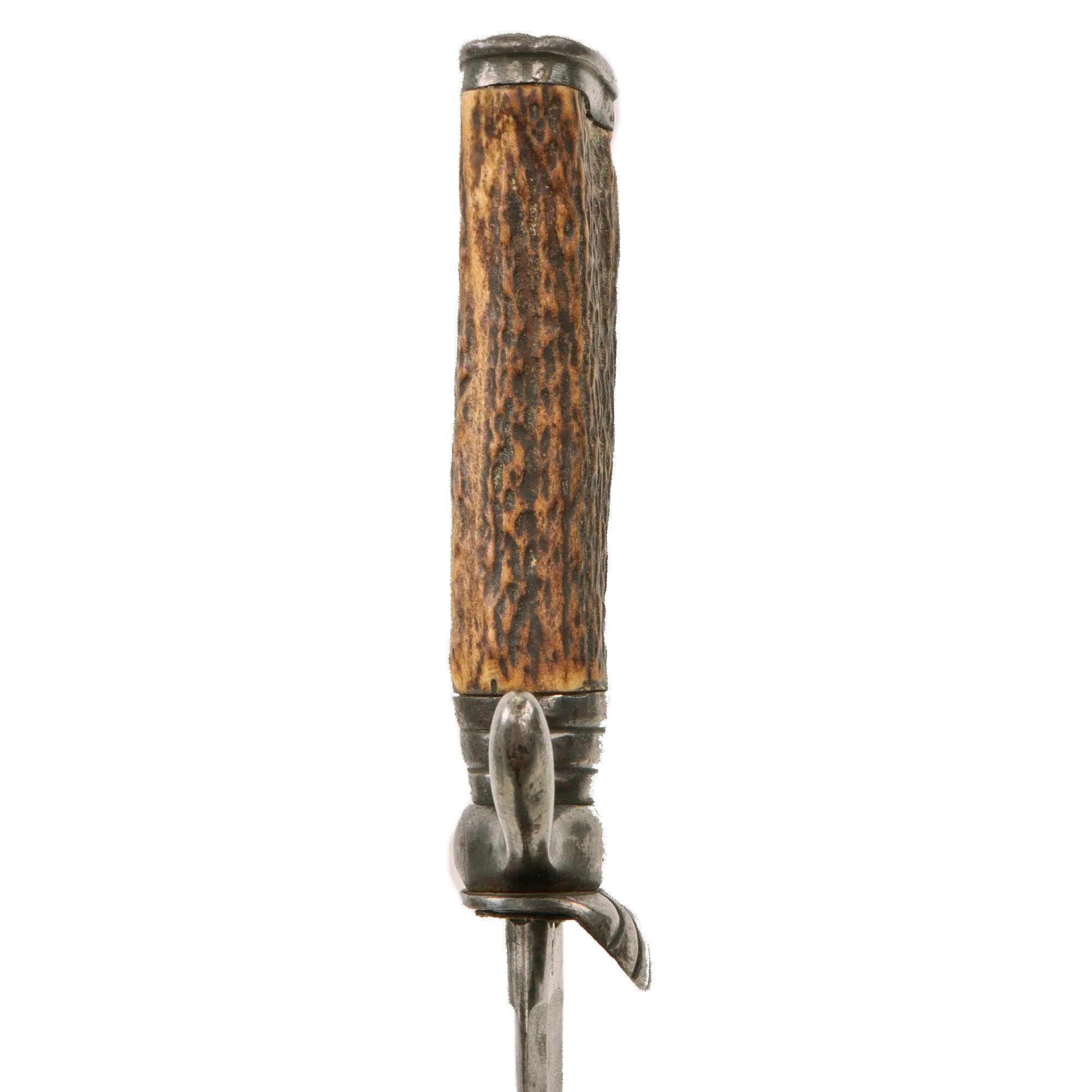 Original German Pre-WWI Stag Handle Hirschfänger Hunting Dagger by Weyersberg Kirschbaum & Cie with Scabbard — image 6