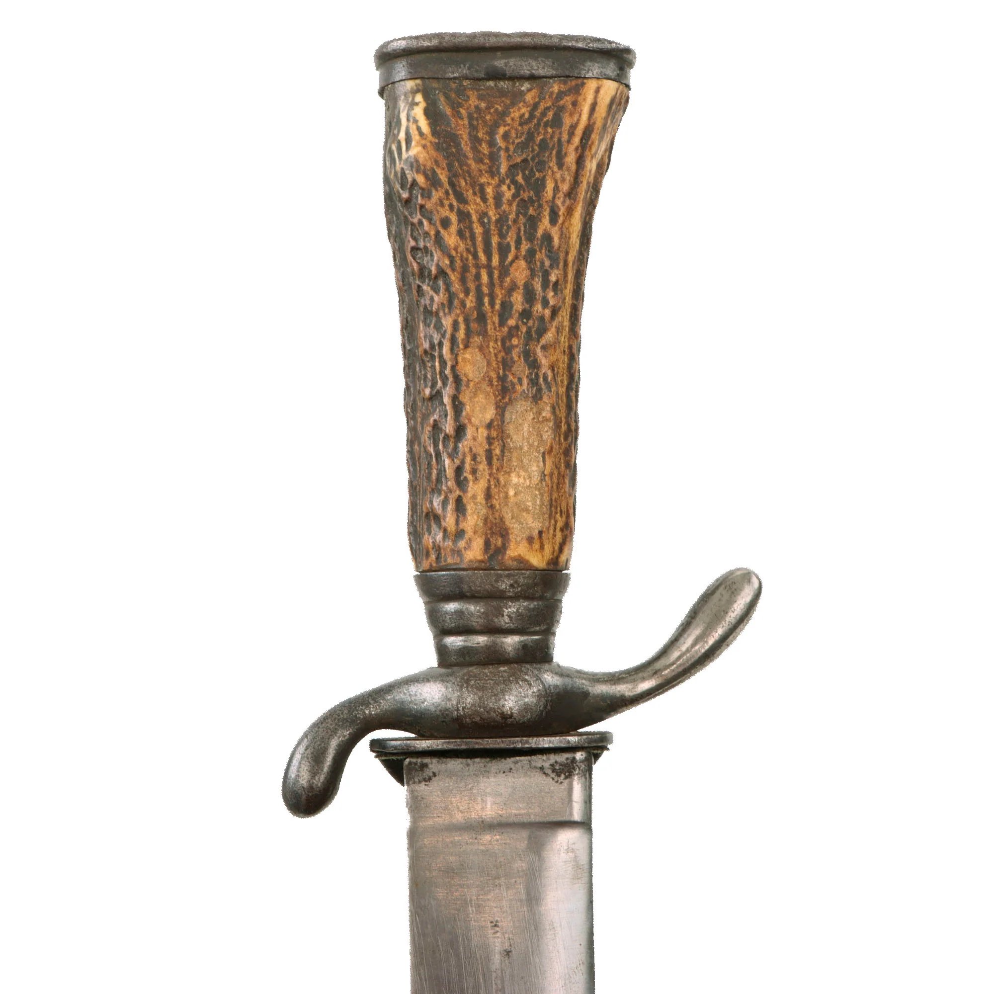 Original German Pre-WWI Stag Handle Hirschfänger Hunting Dagger by Weyersberg Kirschbaum & Cie with Scabbard — image 7