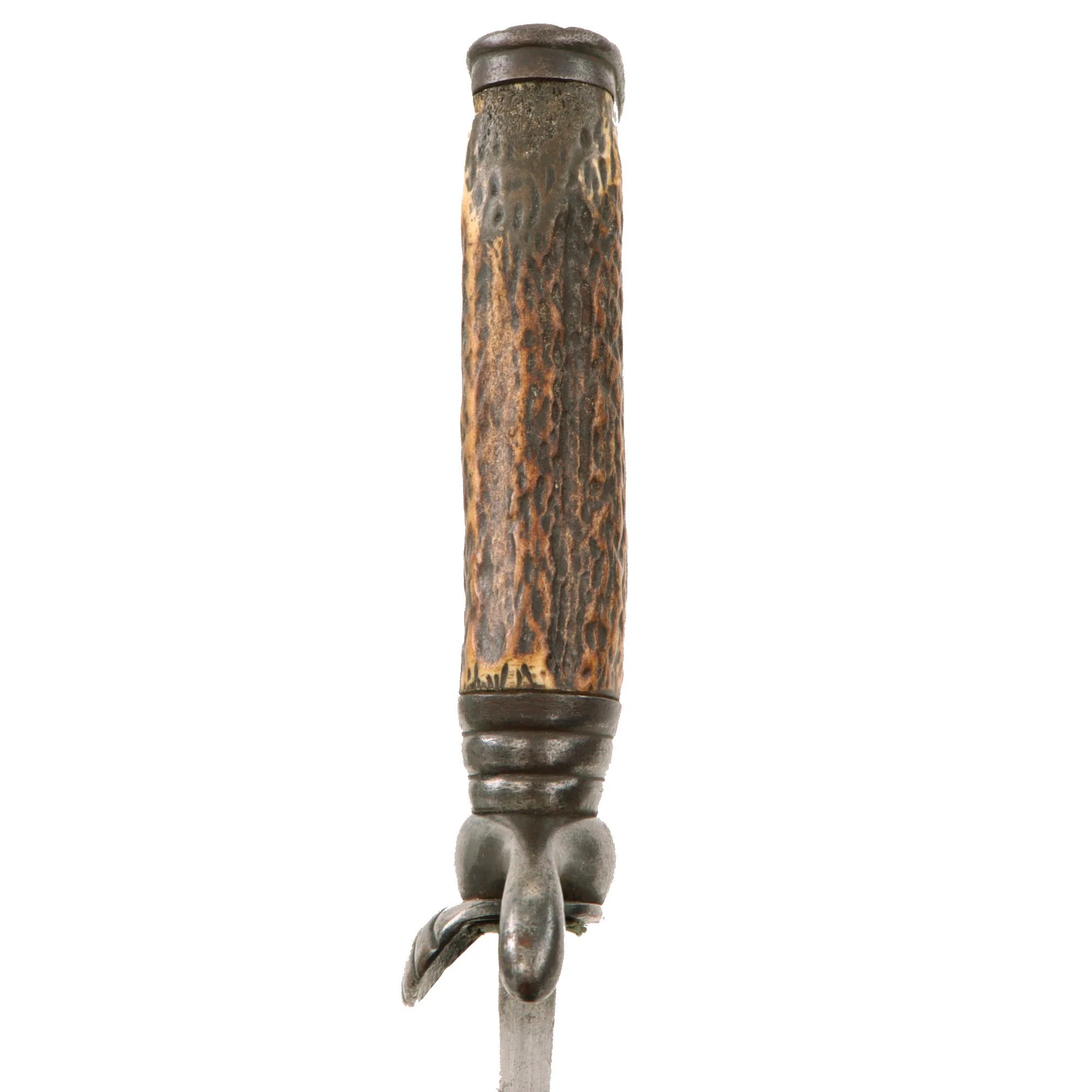 Original German Pre-WWI Stag Handle Hirschfänger Hunting Dagger by Weyersberg Kirschbaum & Cie with Scabbard — image 8
