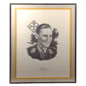 Original U.S. WWII Framed Günther Rall Print Signed by Author …