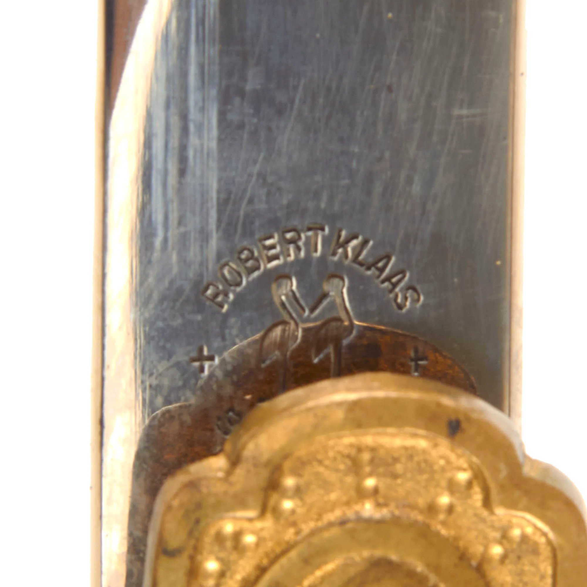 Original German WWII Army Heer Officer's Lion Head Sword by Robert Klaas of Solingen with Steel Scabbard — image 6