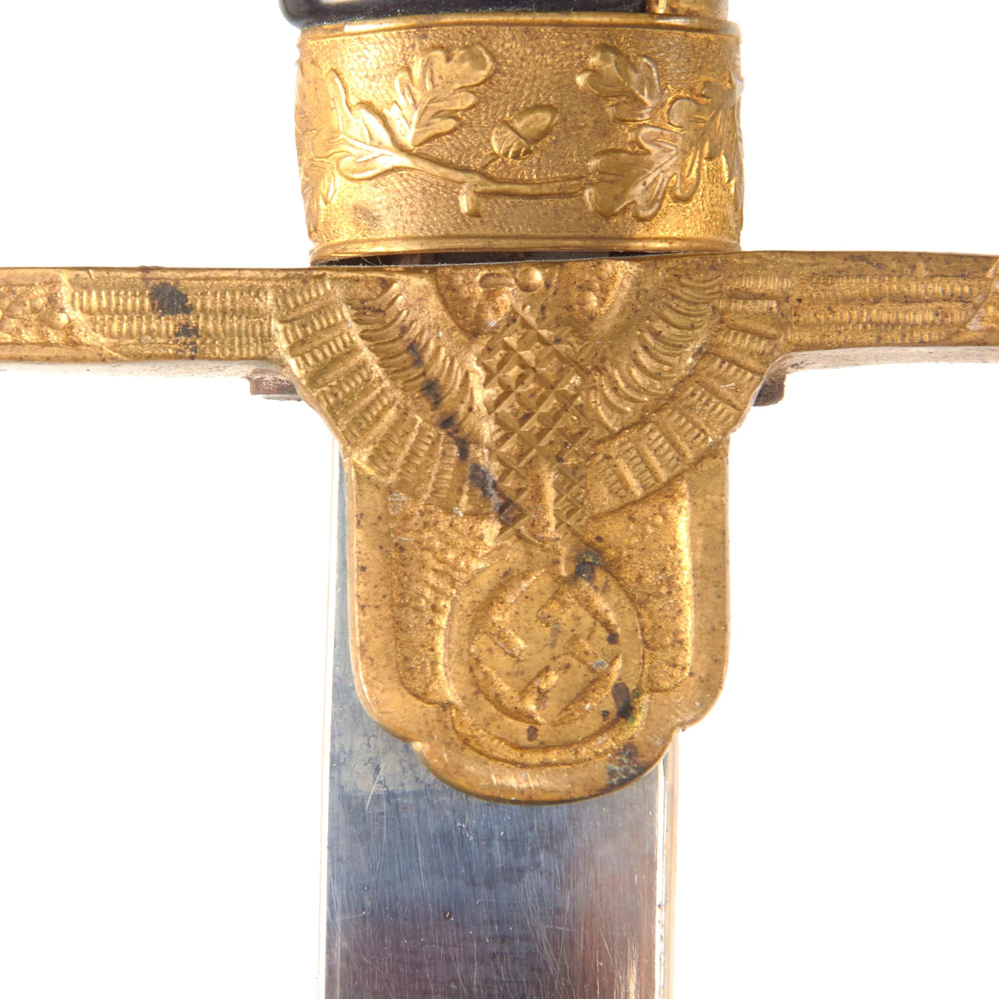 Original German WWII Army Heer Officer's Lion Head Sword by Robert Klaas of Solingen with Steel Scabbard — image 9