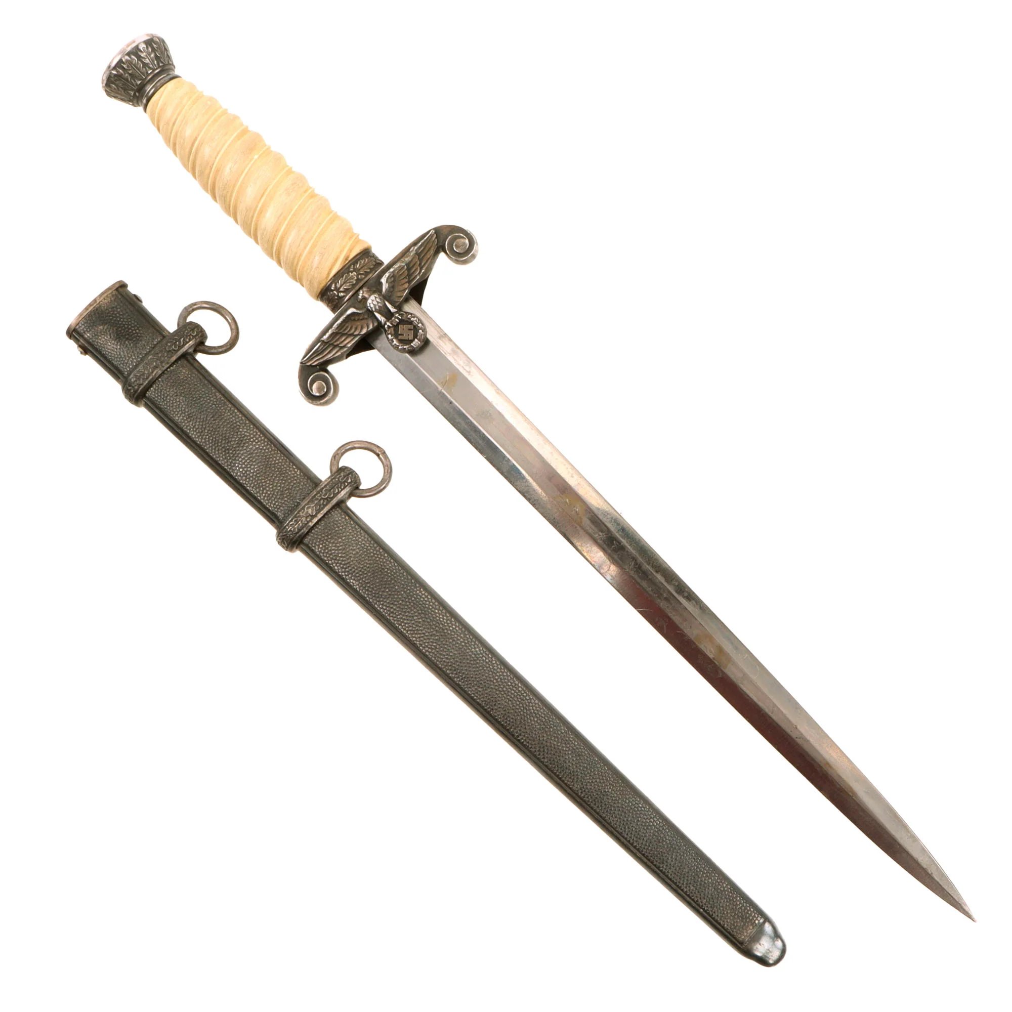 Original German WWII Army Heer Officer Dagger by Alcoso with Scabbard - circa 1940 - 1943 — image 2