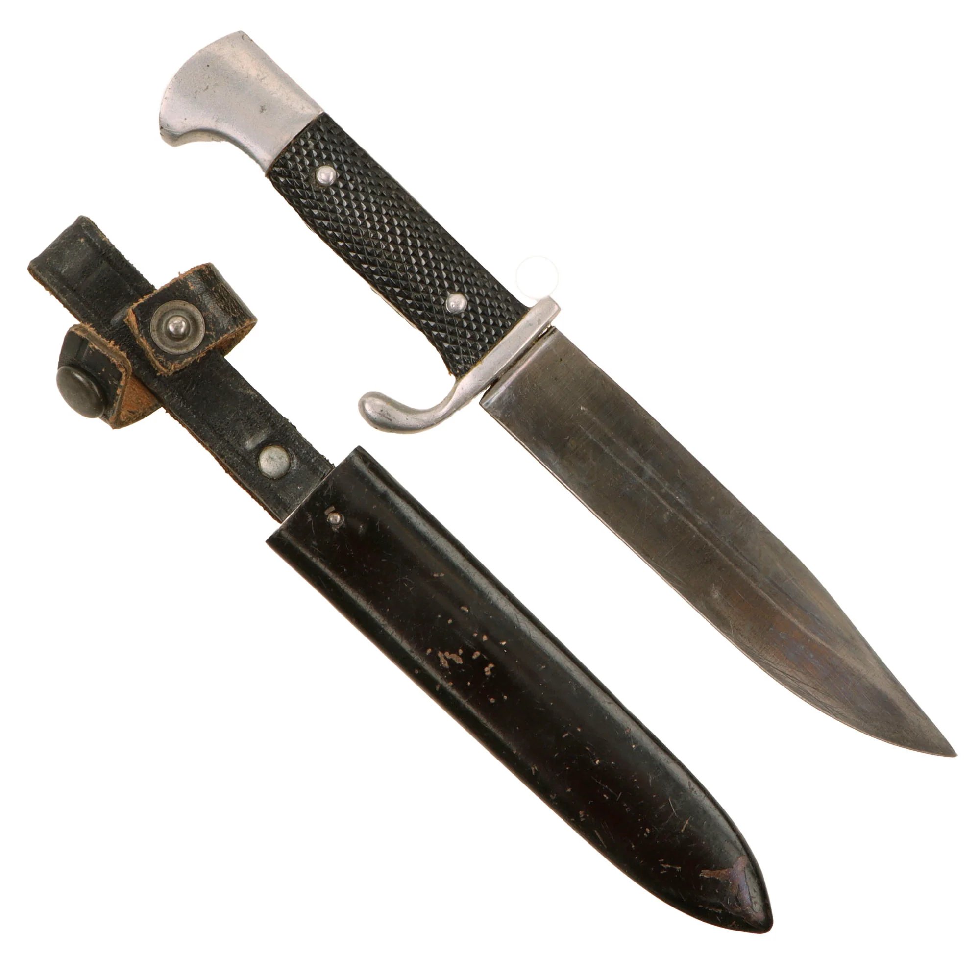 Original German WWII Rare Deutsches Jungvolk DJ Trip Knife with with Scabbard — image 2