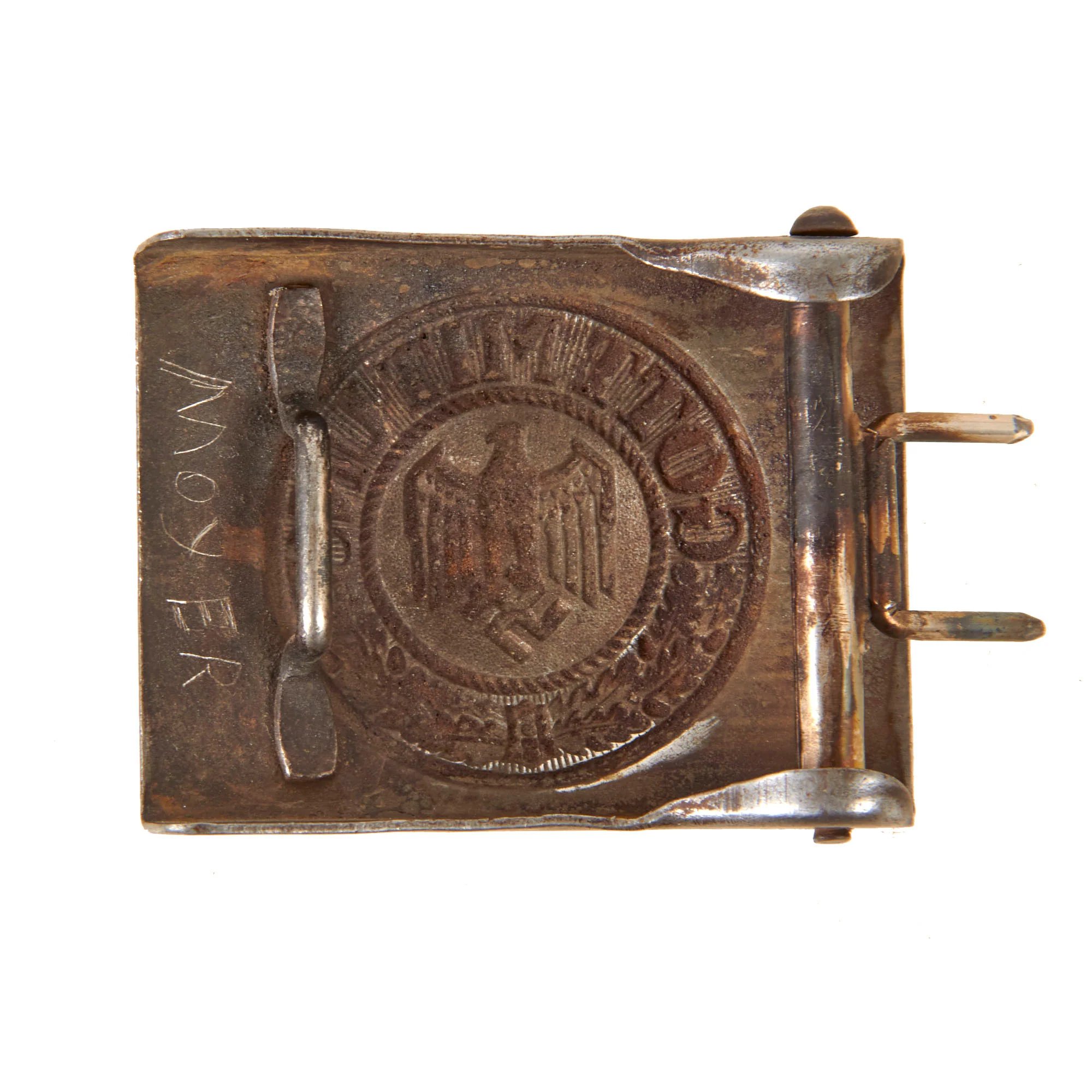 Original German WWII Rare Heer Army Tropical Afrikakorps DAK Web Belt with Steel Buckle — image 11