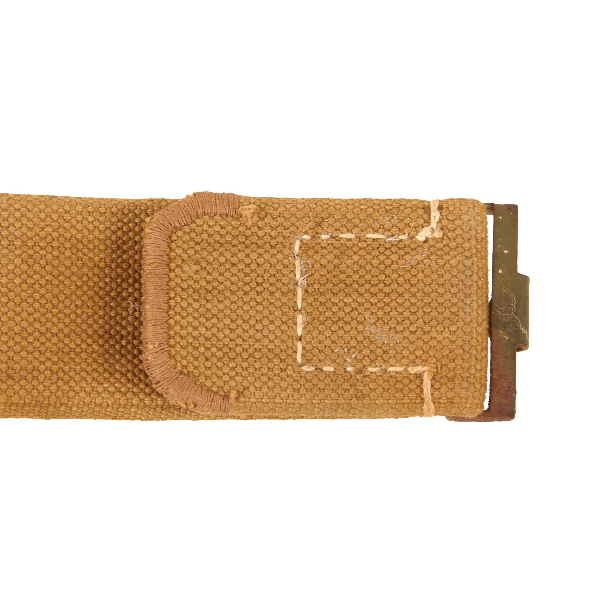 Original German WWII Rare Heer Army Tropical Afrikakorps DAK Web Belt with Steel Buckle — image 6