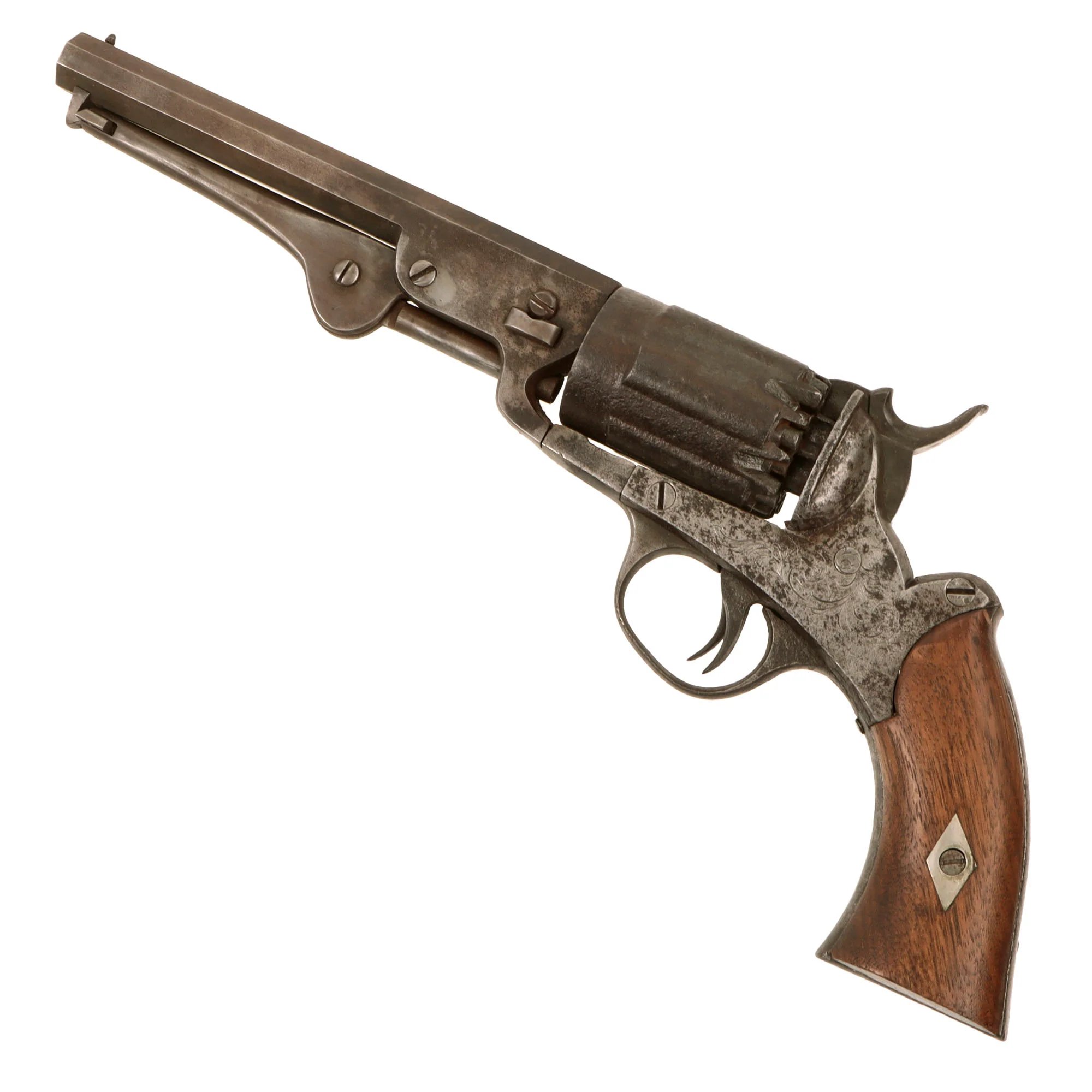 Original U.S. Civil War Rare John Walch 1859 Patent .36cal Navy Six Chamber 12 Shot Percussion Revolver Serial 20 - Only 200 Ever Made Circa 1859 - 1862 — image 4