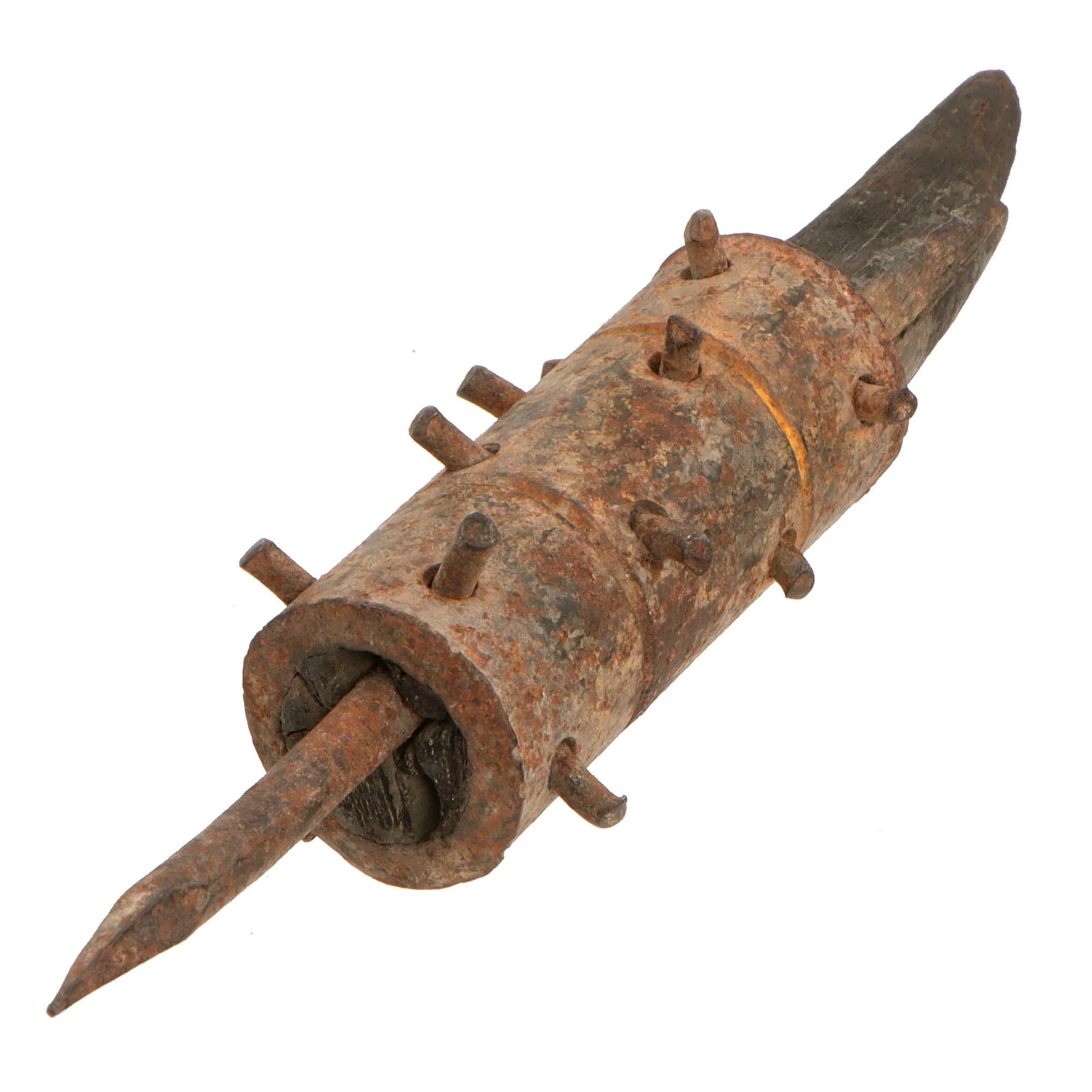 Original Austro-Hungarian WWI Battle Damaged Trench Raiding Club - Featured in 'At Arms Length: Trench Clubs and Maces Volume II' by David F. Machnicki - Book Shows Sketch of Missing Handle — image 5