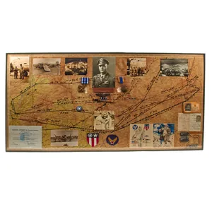 Original U.S. WWII CBI Theater ATC Framed Annotated Map, Medals, …