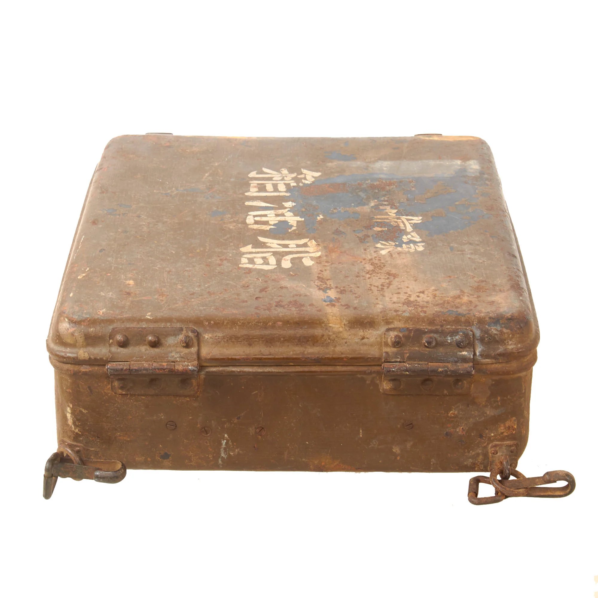 Original Japanese WWII Army Tank Automatic Transmission Fluid Box with Internal Wooden Dividers — image 5