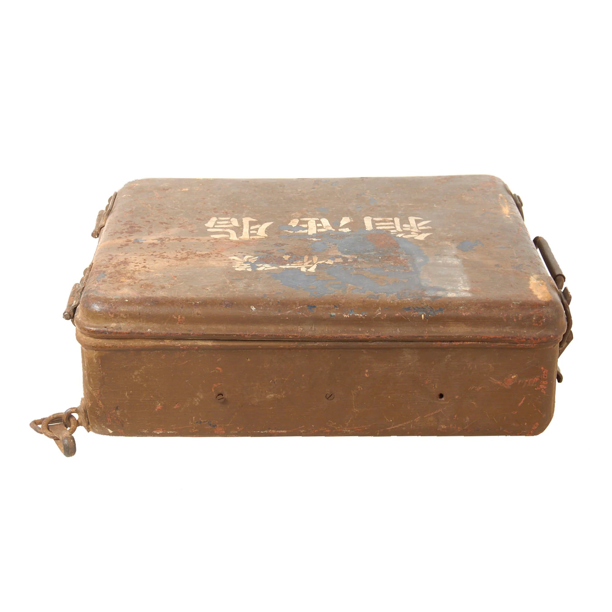 Original Japanese WWII Army Tank Automatic Transmission Fluid Box with Internal Wooden Dividers — image 6