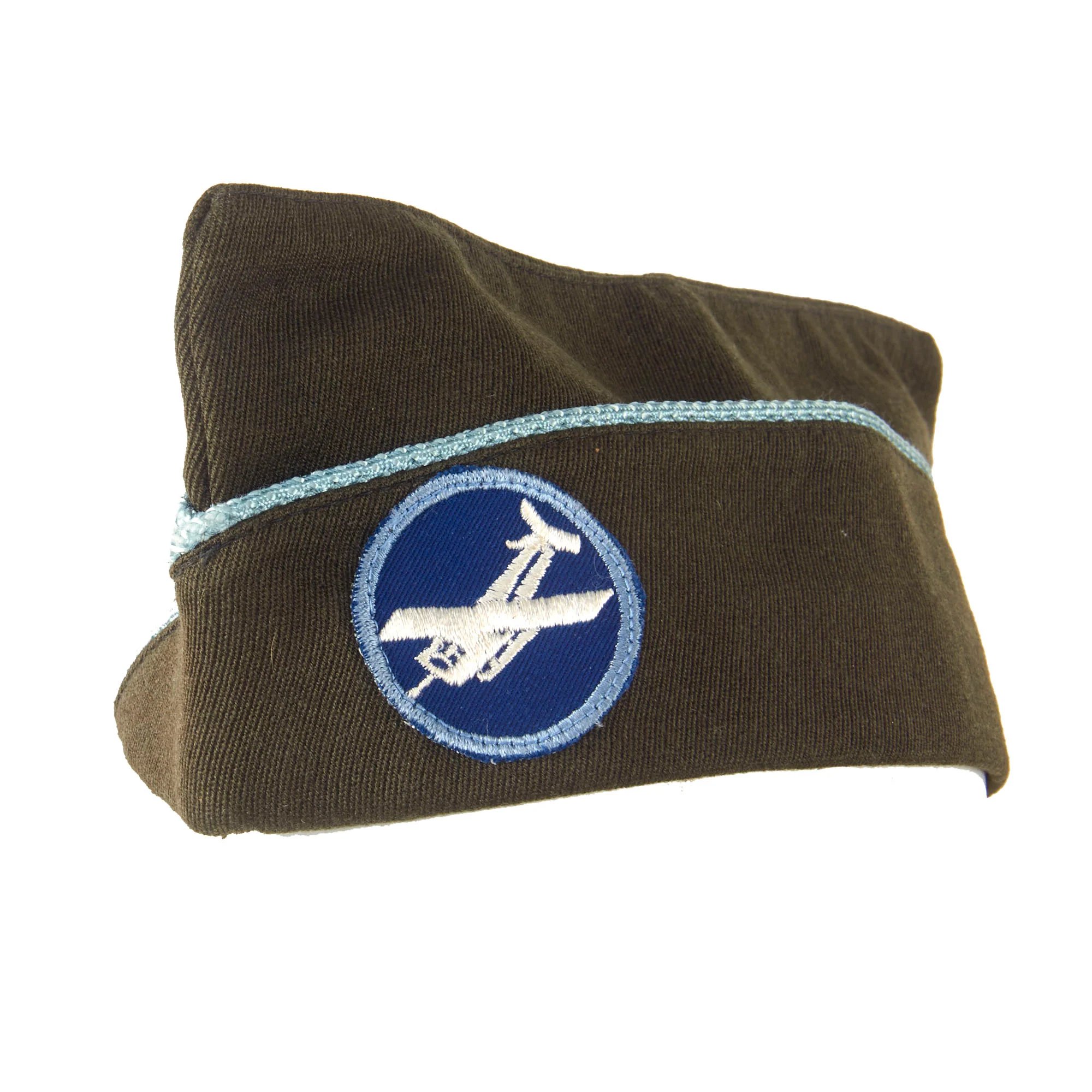 Original U.S. WWII Airborne Enlisted Garrison Cap with Infantry Piping & Early Glider Patch - Size 7 ⅛ — image 2