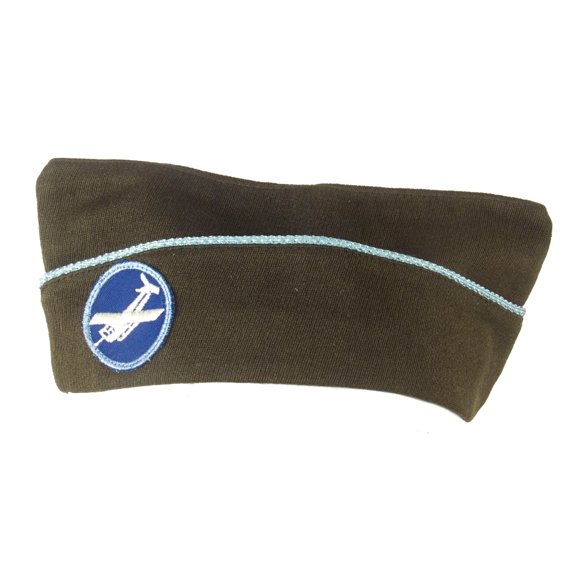 Original U.S. WWII Airborne Enlisted Garrison Cap with Infantry Piping & Early Glider Patch - Size 7 ⅛ — image 4