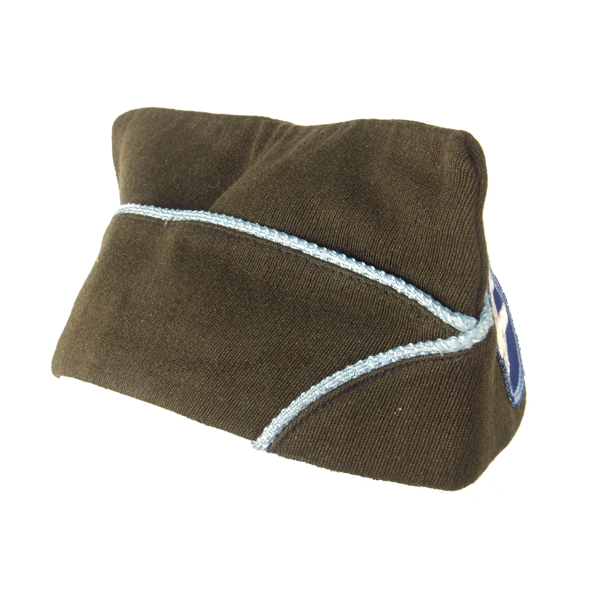 Original U.S. WWII Airborne Enlisted Garrison Cap with Infantry Piping & Early Glider Patch - Size 7 ⅛ — image 7