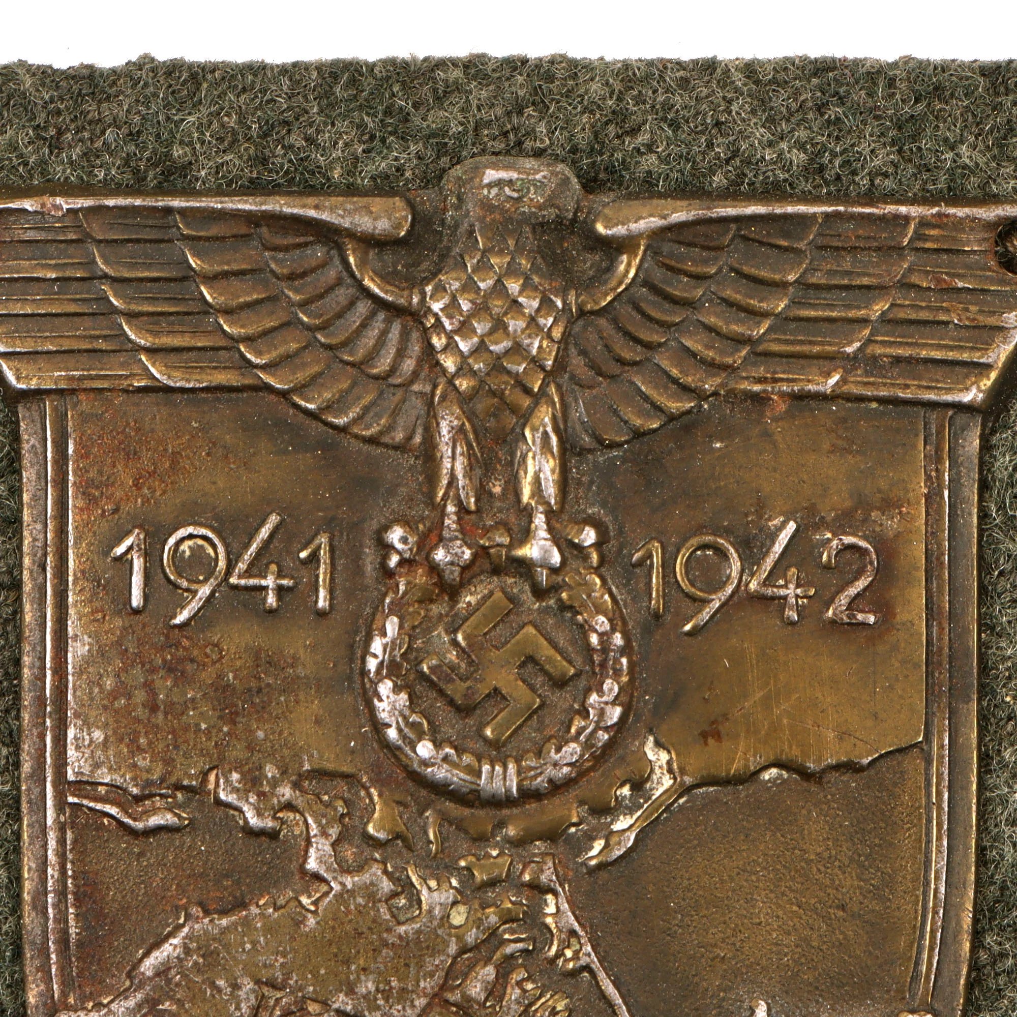 Original German WWII Heer Army Crimea Krim Shield Decoration with Fabric Backing - Krimschild — image 2