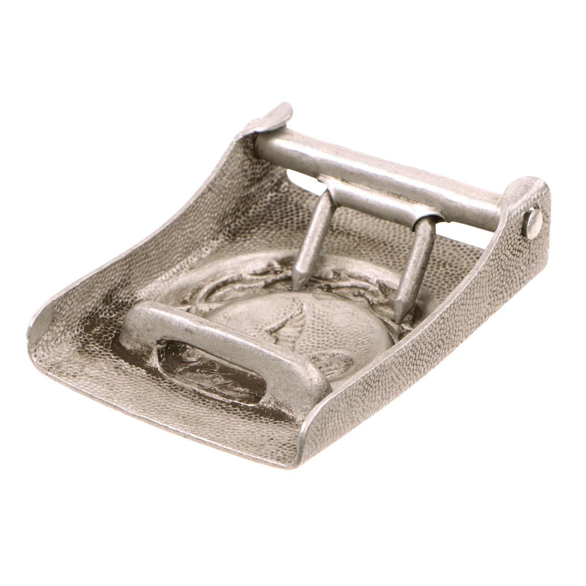 Original German WWII RLB Air Raid Protection Pebbled Aluminum EM/NCO Belt Buckle - Reichs Luftschutz Bund — image 3