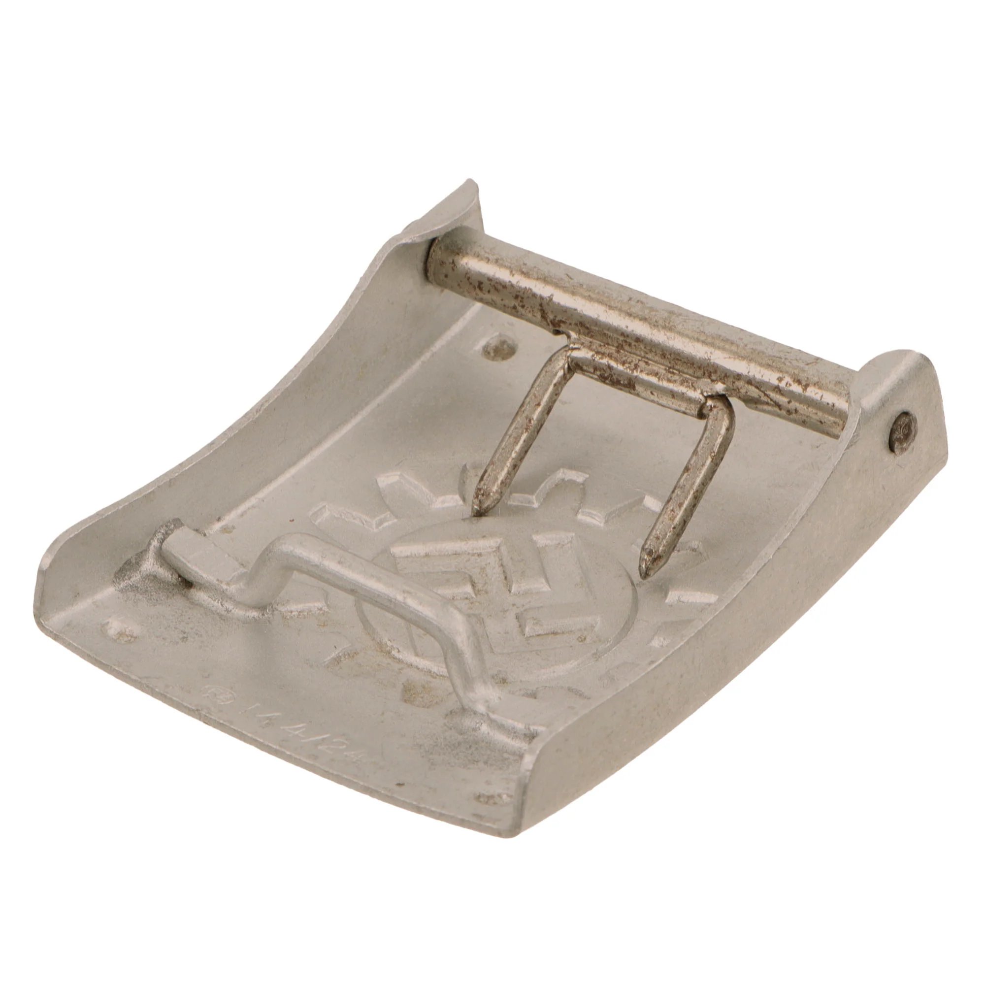 Original German WWII DAF Aluminum Belt Buckle by Friedrich Linden of Lüdenscheid - M4/24 — image 4
