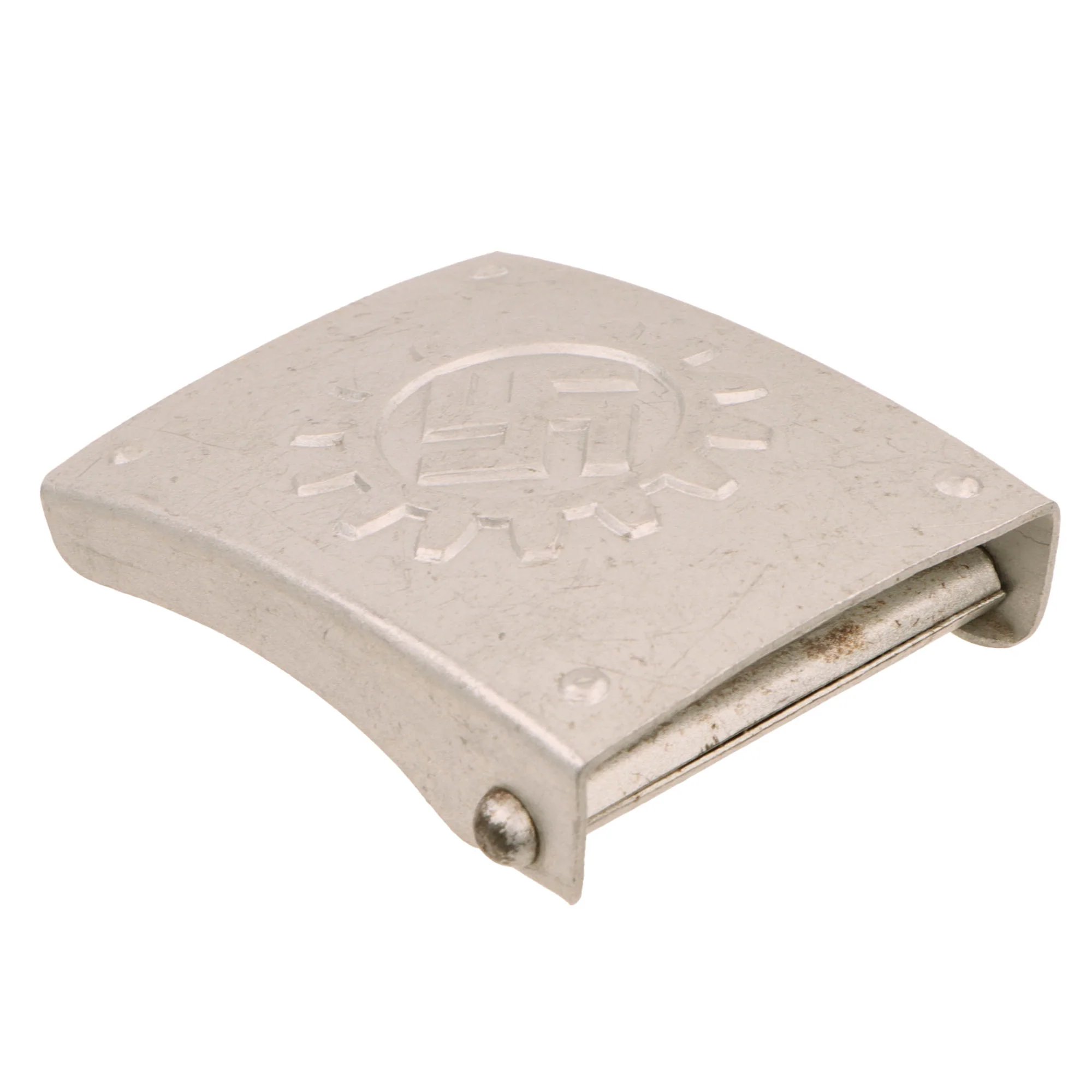 Original German WWII DAF Aluminum Belt Buckle by Friedrich Linden of Lüdenscheid - M4/24 — image 5