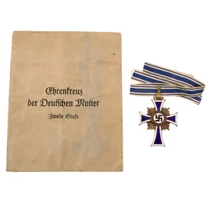 Original German WWII 3rd Class Bronze Mother's Cross with Ribbon …