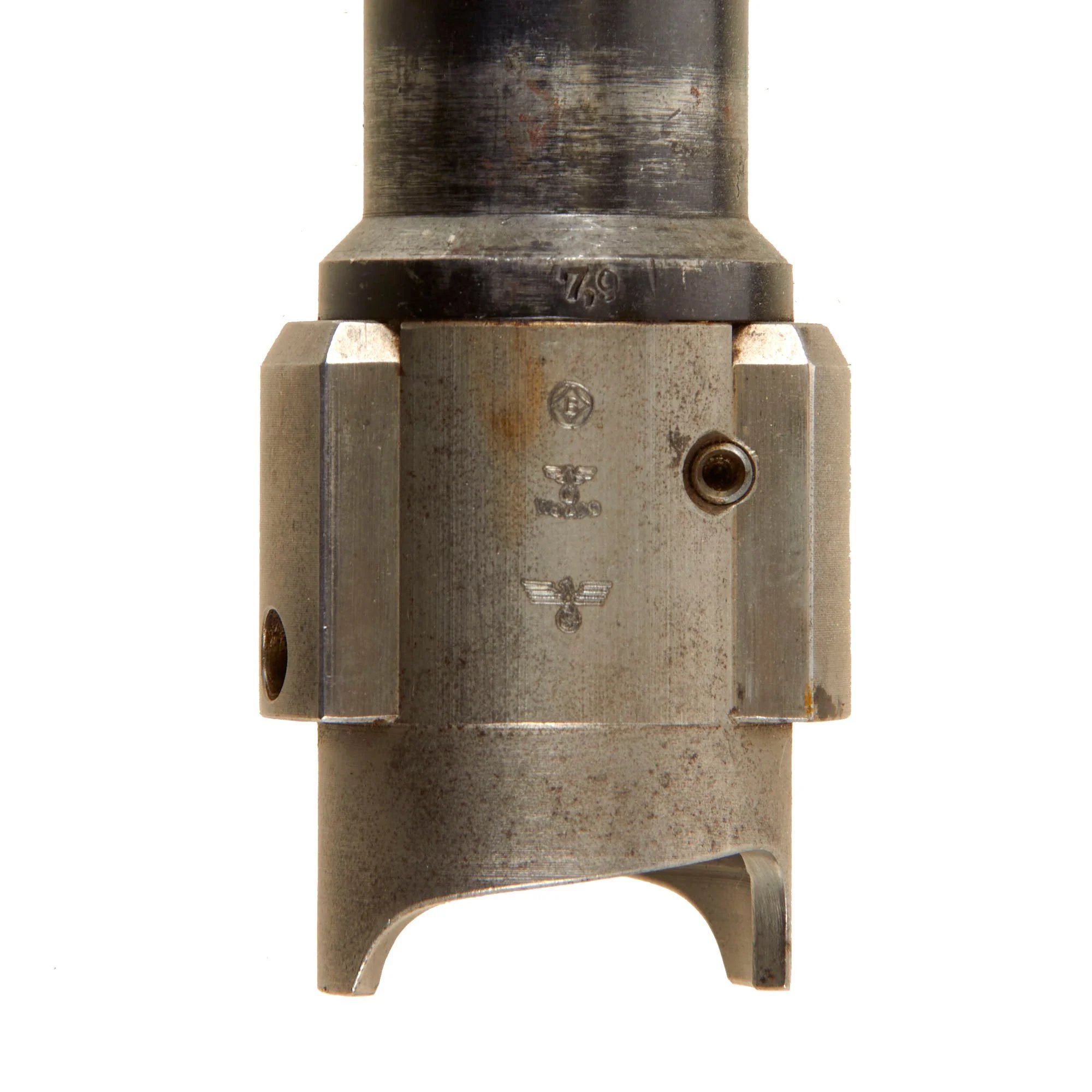 Original German WWII MG 34 Display Machine Gun Serial 7876 with Belt Carrier, Barrel in Carrier, Ammo Box, and Two Belts of Inert Ammo — image 11