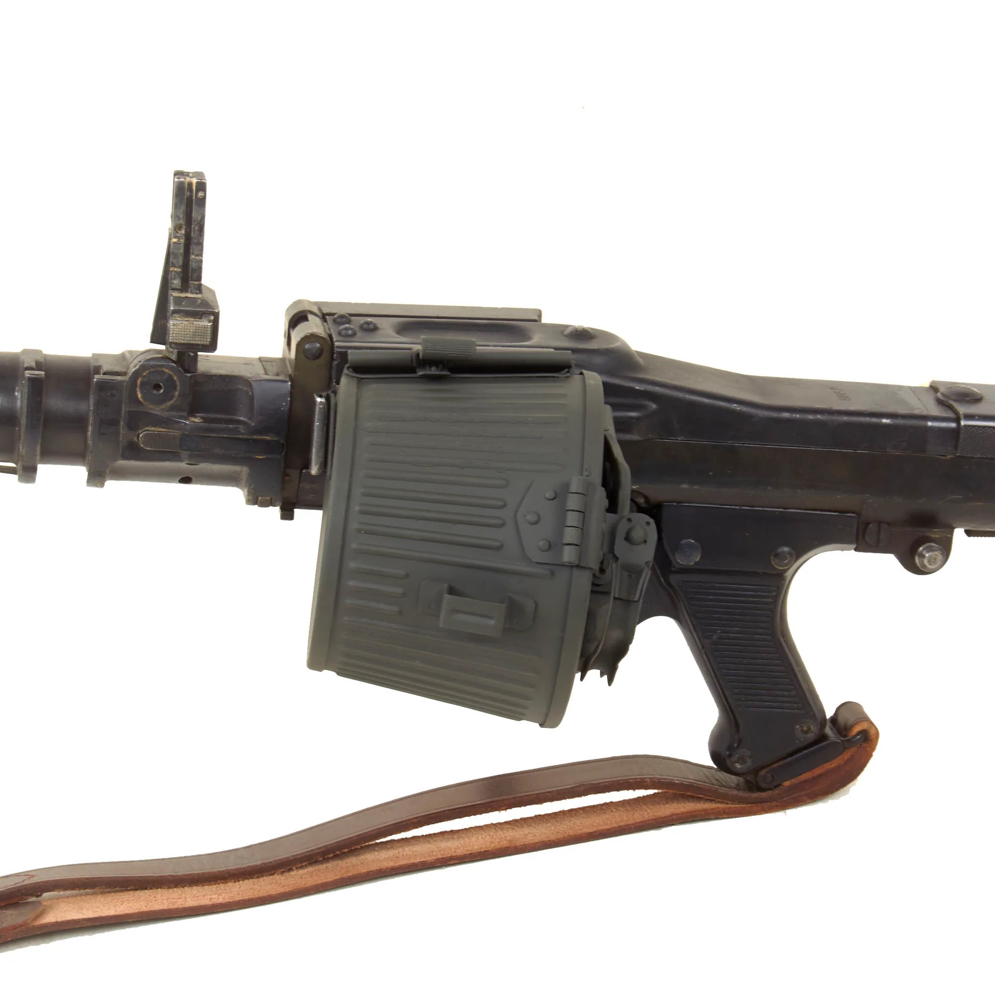 Original German WWII MG 34 Display Machine Gun Serial 7876 with Belt Carrier, Barrel in Carrier, Ammo Box, and Two Belts of Inert Ammo — image 20