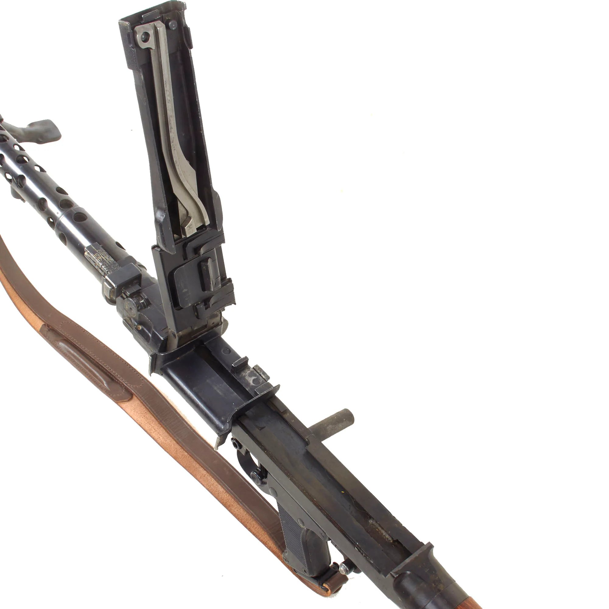 Original German WWII MG 34 Display Machine Gun Serial 7876 with Belt Carrier, Barrel in Carrier, Ammo Box, and Two Belts of Inert Ammo — image 22