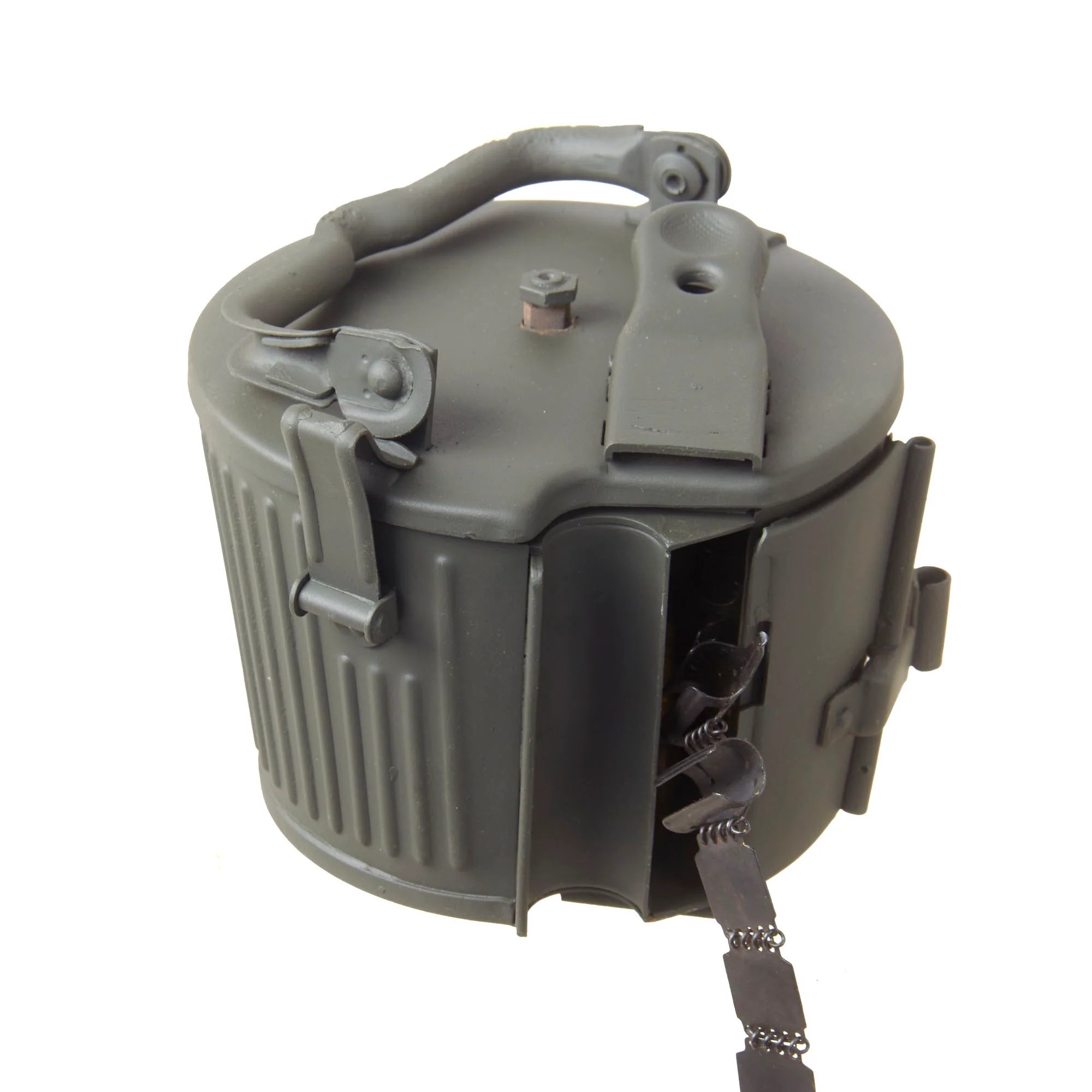 Original German WWII MG 34 Display Machine Gun Serial 7876 with Belt Carrier, Barrel in Carrier, Ammo Box, and Two Belts of Inert Ammo — image 23