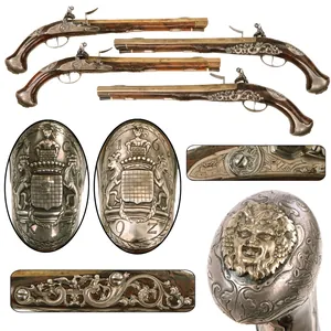 Original 1730s Silesian Polish Prussian Noble Gurowski Family Matched Pair …